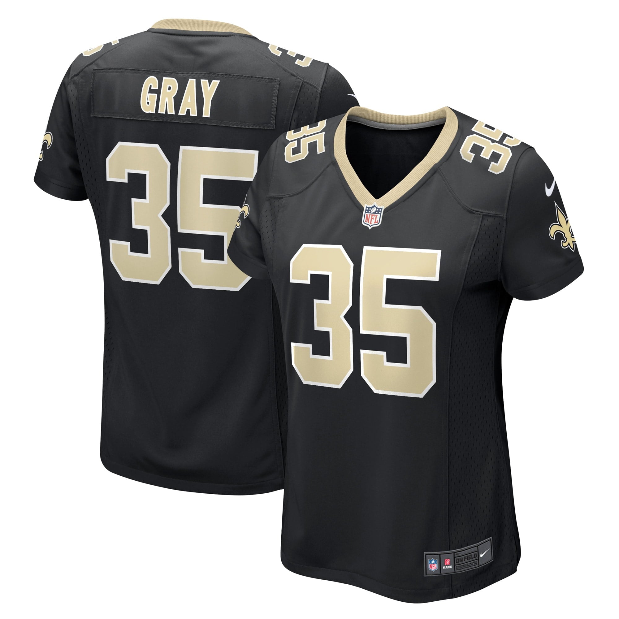 Women's Nike Vincent Gray Black New Orleans Saints Game Player Jersey - vstockx