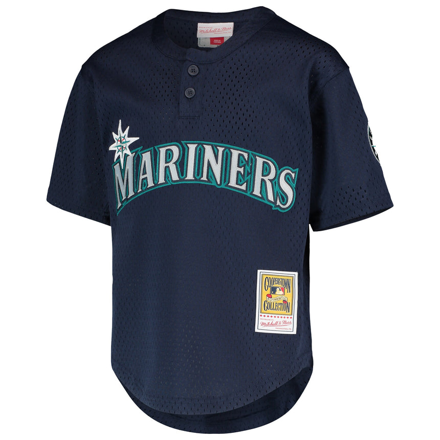 Ichiro Suzuki Seattle Mariners Mitchell & Ness Youth Cooperstown Collection Mesh Batting Practice Jersey - Navy - vstockx