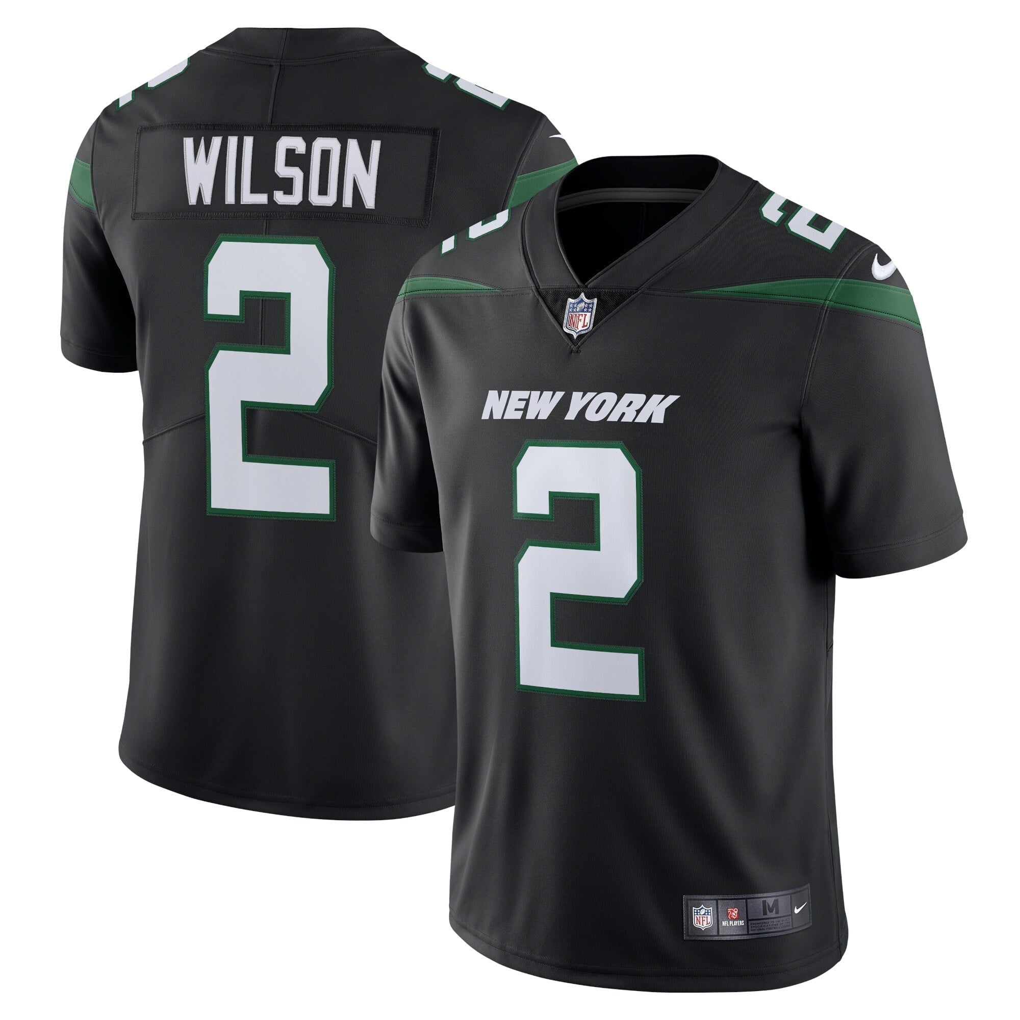 Men's Nike Zach Wilson Stealth Black New York Jets Vapor Limited Jersey - vstockx