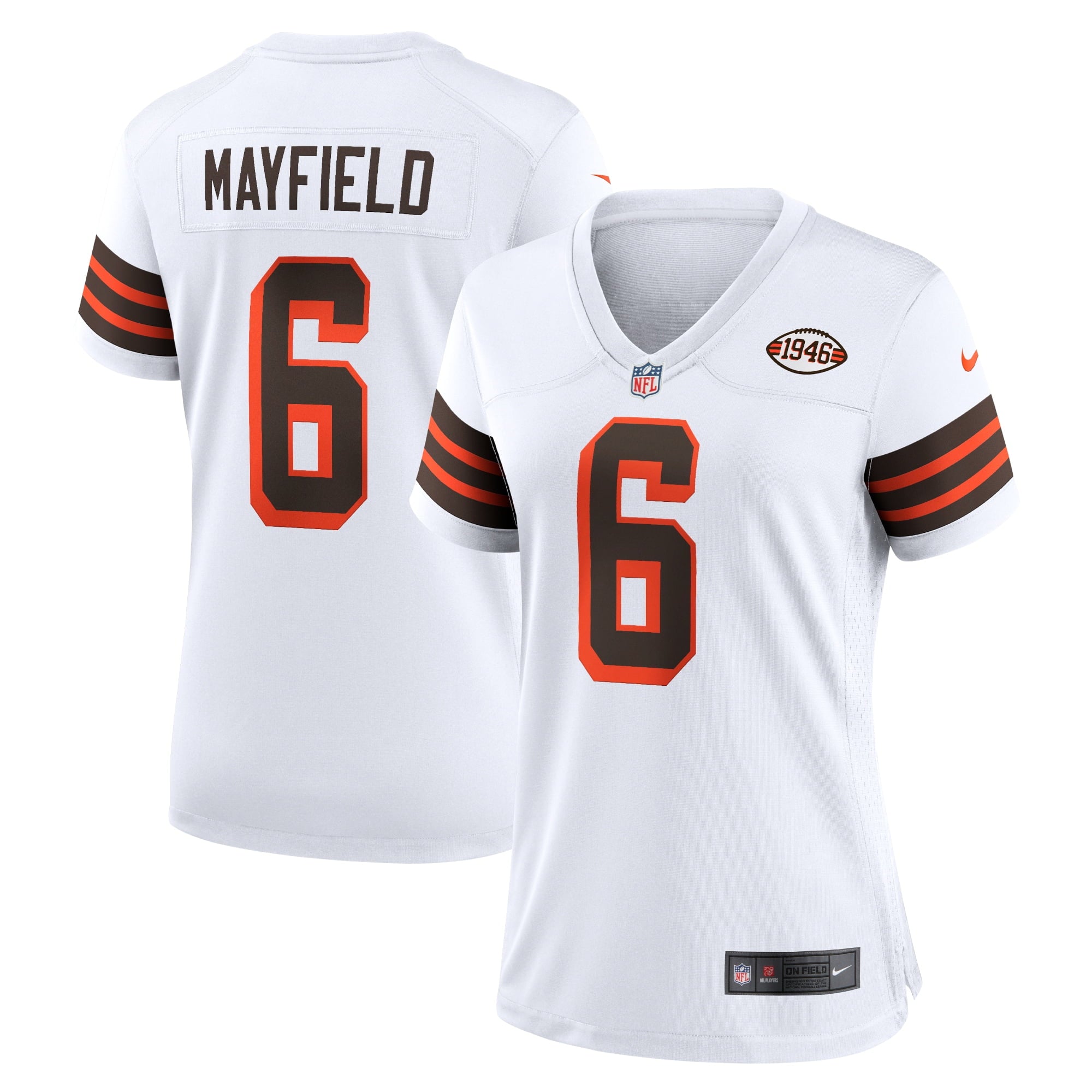 Women's Nike Baker Mayfield White Cleveland Browns 1946 Collection Alternate Game Jersey - vstockx