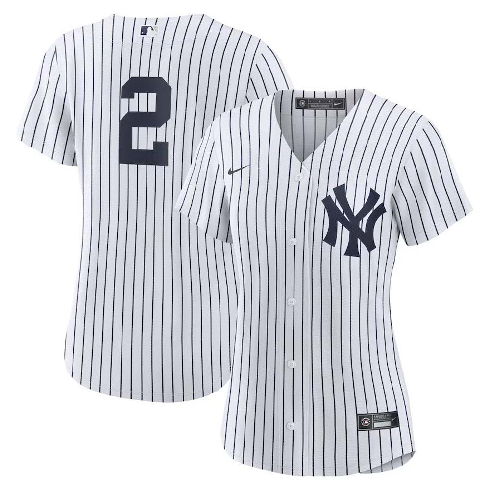 Women's New York Yankees Derek Jeter Replica Home Jersey - White - vstockx