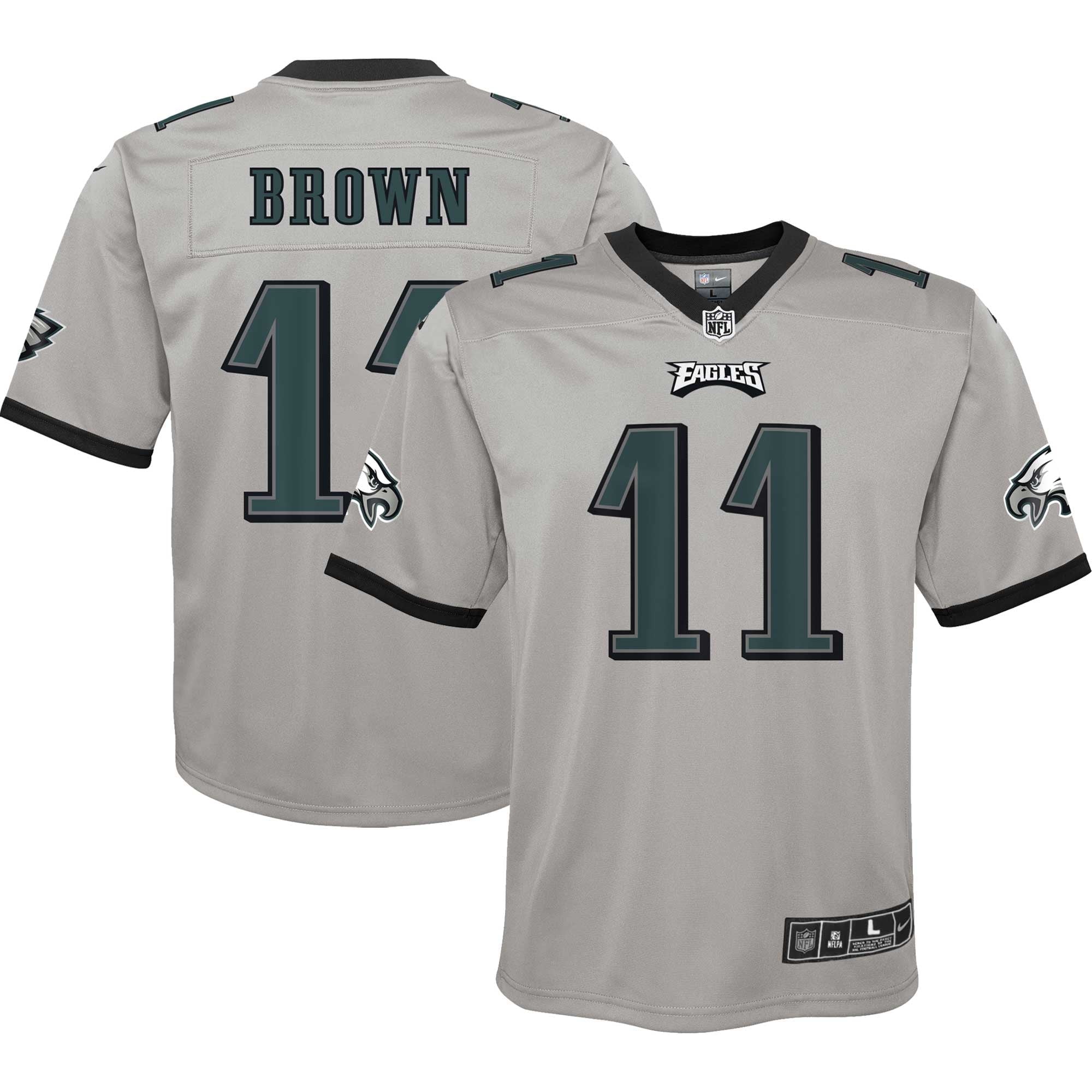 Youth Nike A.J. Brown Silver Philadelphia Eagles Inverted Game Jersey - vstockx