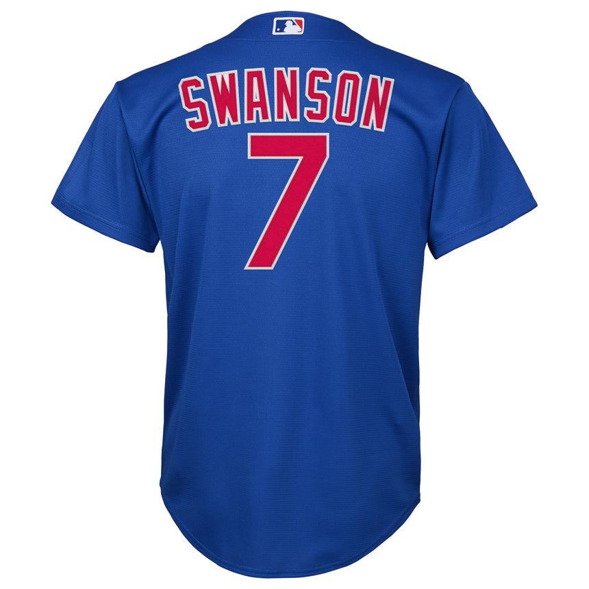Youth Dansby Swanson Chicago Cubs Royal Blue Alternate Replica Jersey - vstockx