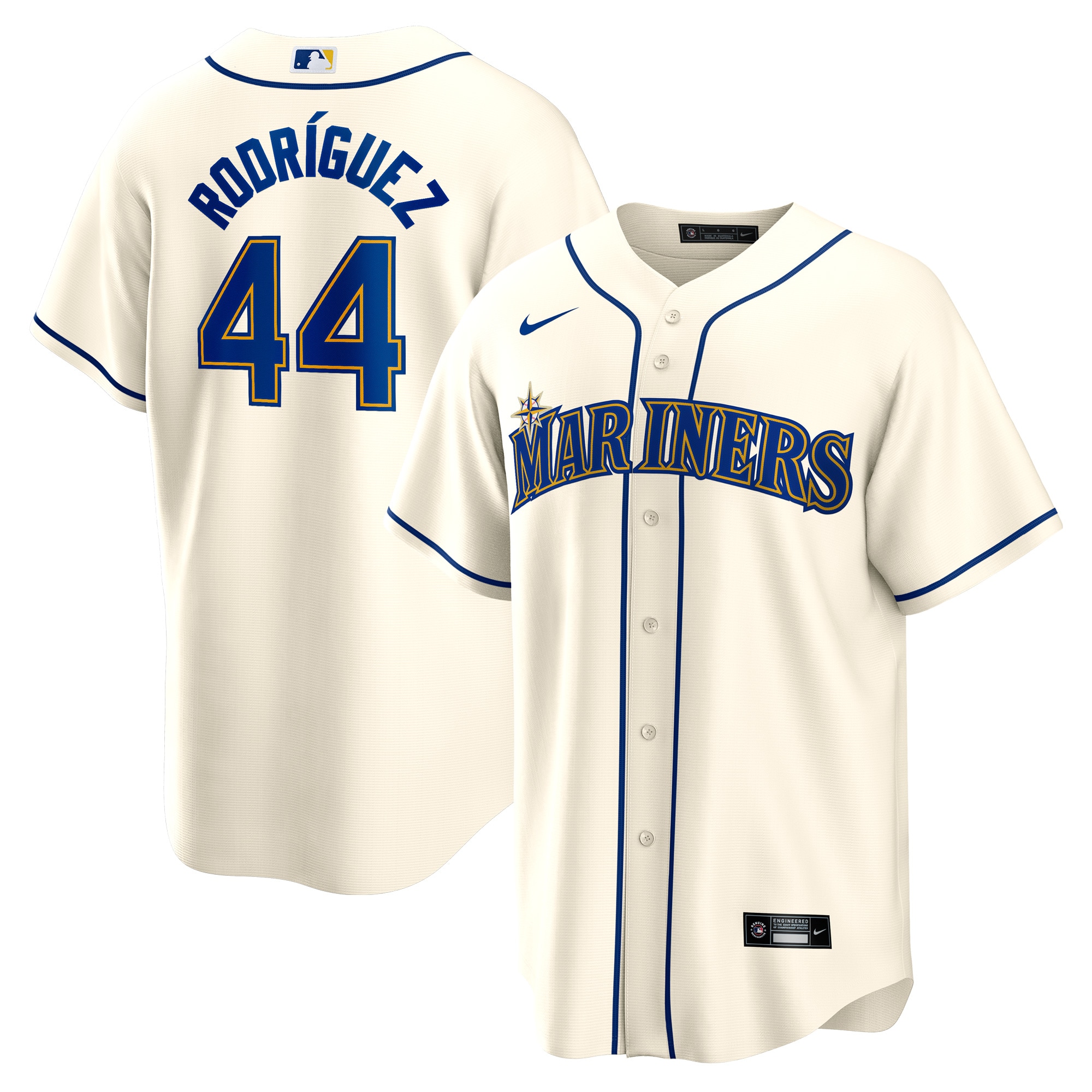 Julio Rodriguez Seattle Mariners Nike Official Replica Player Jersey - Cream - vstockx