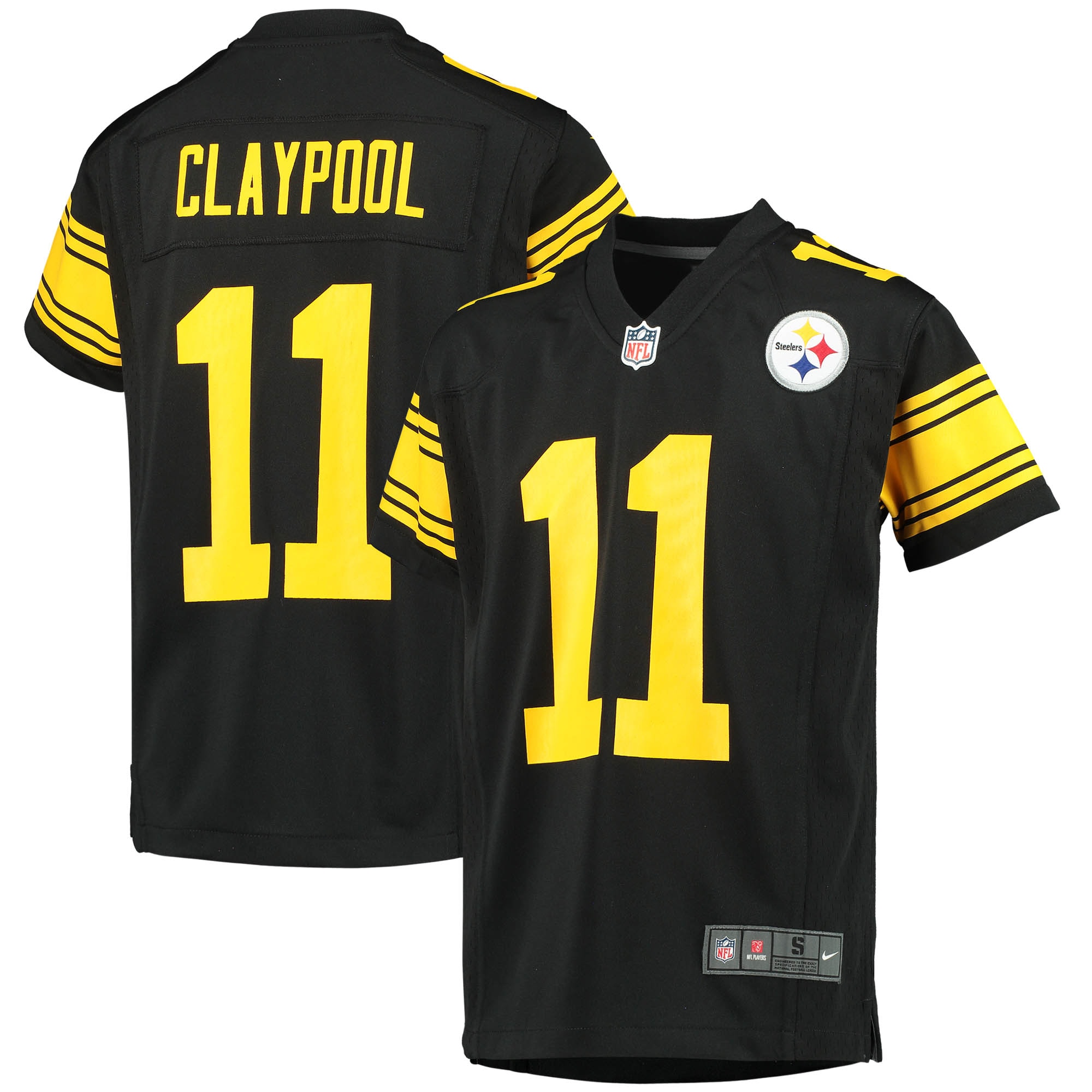 Chase Claypool Pittsburgh Steelers Nike Youth Alternate Player Game Jersey - Black - vstockx