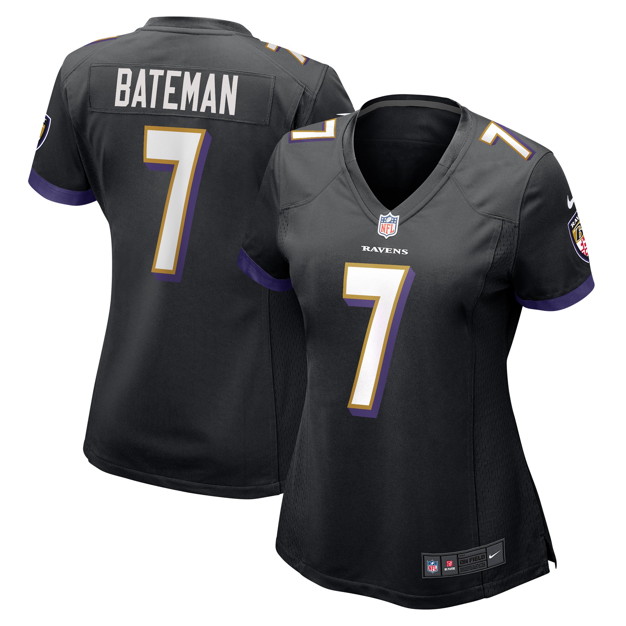 Rashod Bateman Baltimore Ravens Nike Women's Game Player Jersey - Black - vstockx