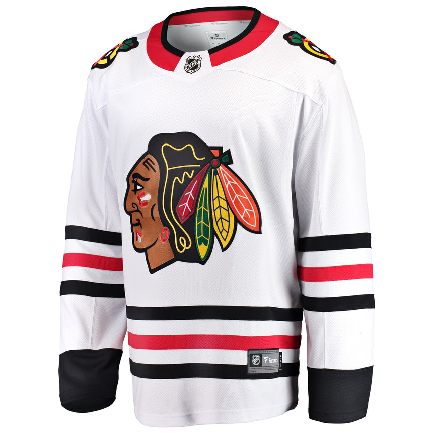 Men's Chicago Blackhawks Fanatics White Blank Breakaway Away Blank Jersey - vstockx