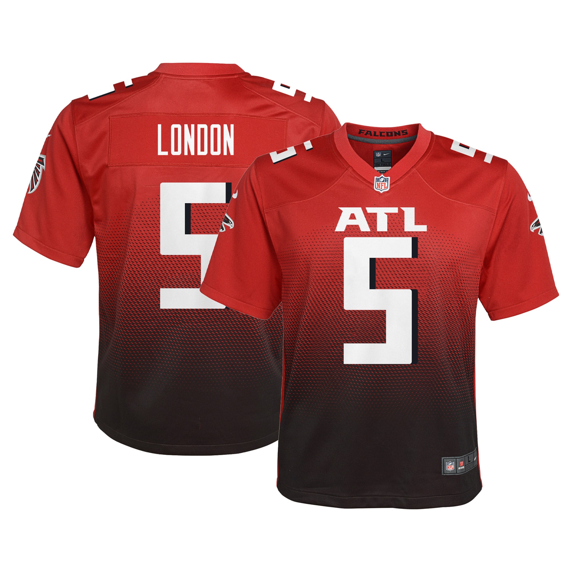 Drake London Atlanta Falcons Nike Youth Game Jersey - Red - vstockx