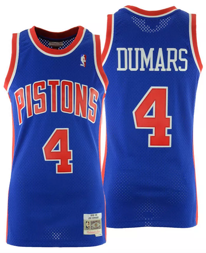 Men's Joe Dumars Detroit Pistons Mitchell & Ness Blue 1988-89 Hardwood Classics Swingman Jersey - vstockx