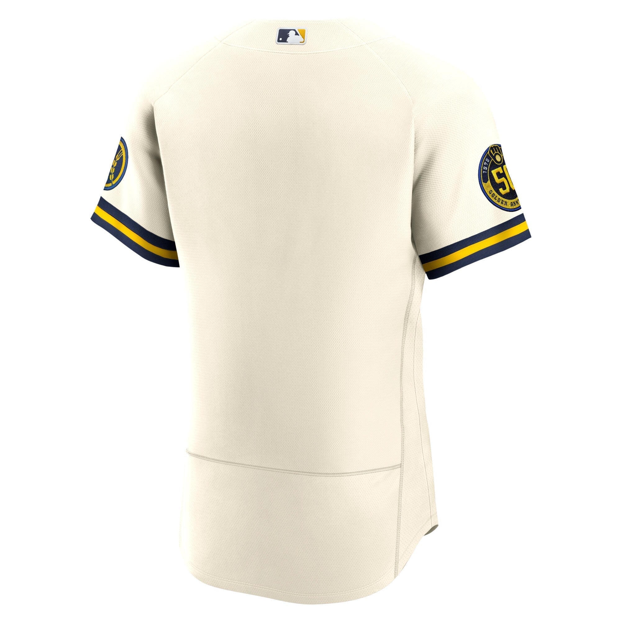 Men's Nike Cream Milwaukee Brewers Home Authentic Team Jersey - vstockx