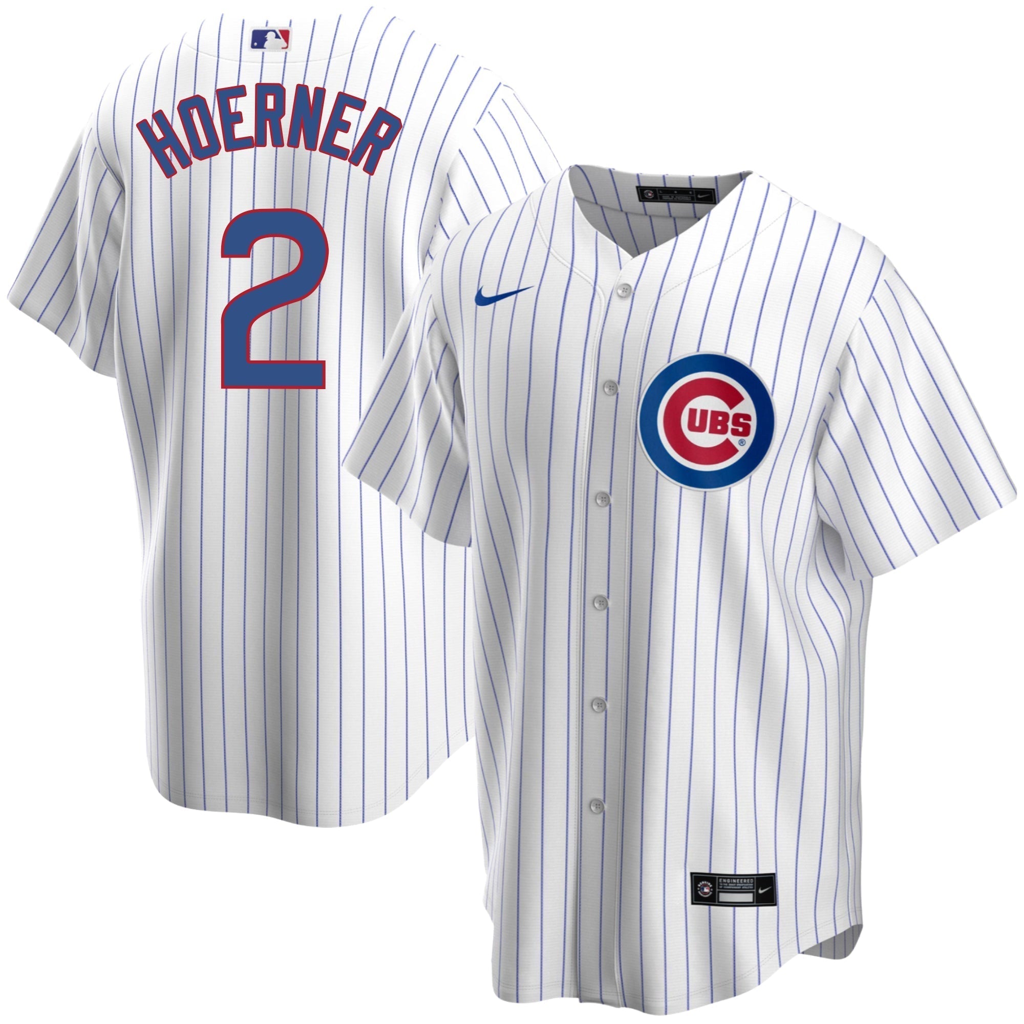 Nico Hoerner Chicago Cubs Home Pinstripe Men's Replica Jersey - vstockx