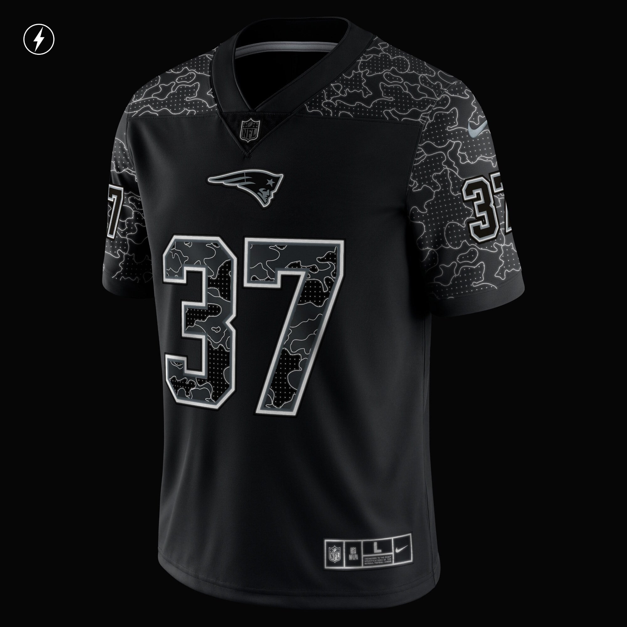 Men's Nike Damien Harris Black New England Patriots RFLCTV Limited Jersey - vstockx
