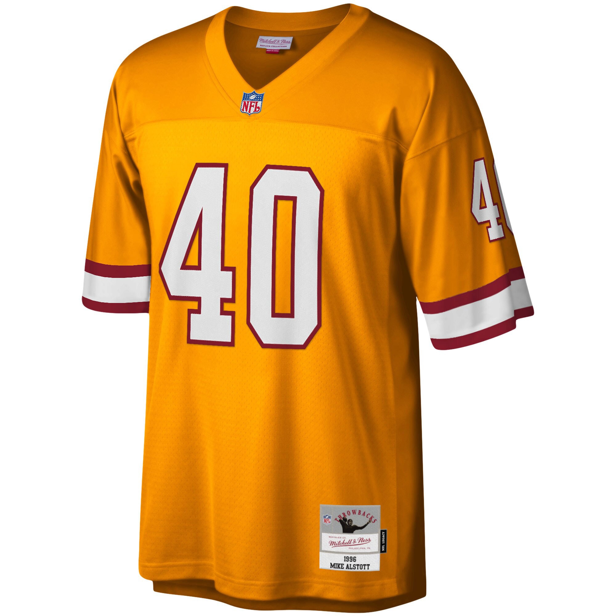 Mike Alstott Tampa Bay Buccaneers Mitchell & Ness Big & Tall 1996 Retired Player Replica Jersey - Orange - vstockx