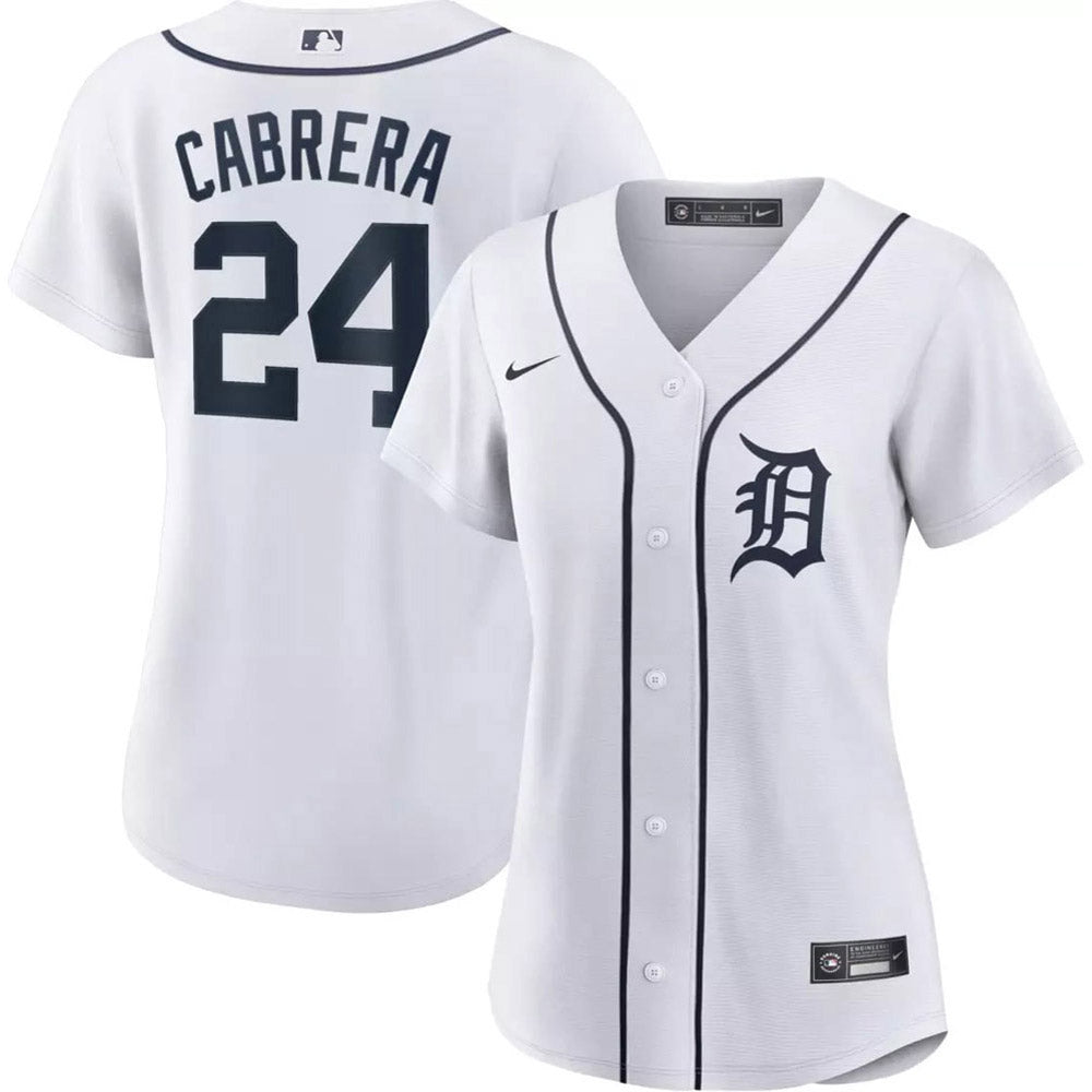 Women's Detroit Tigers Miguel Cabrera Cool Base Replica Home Jersey - White - vstockx