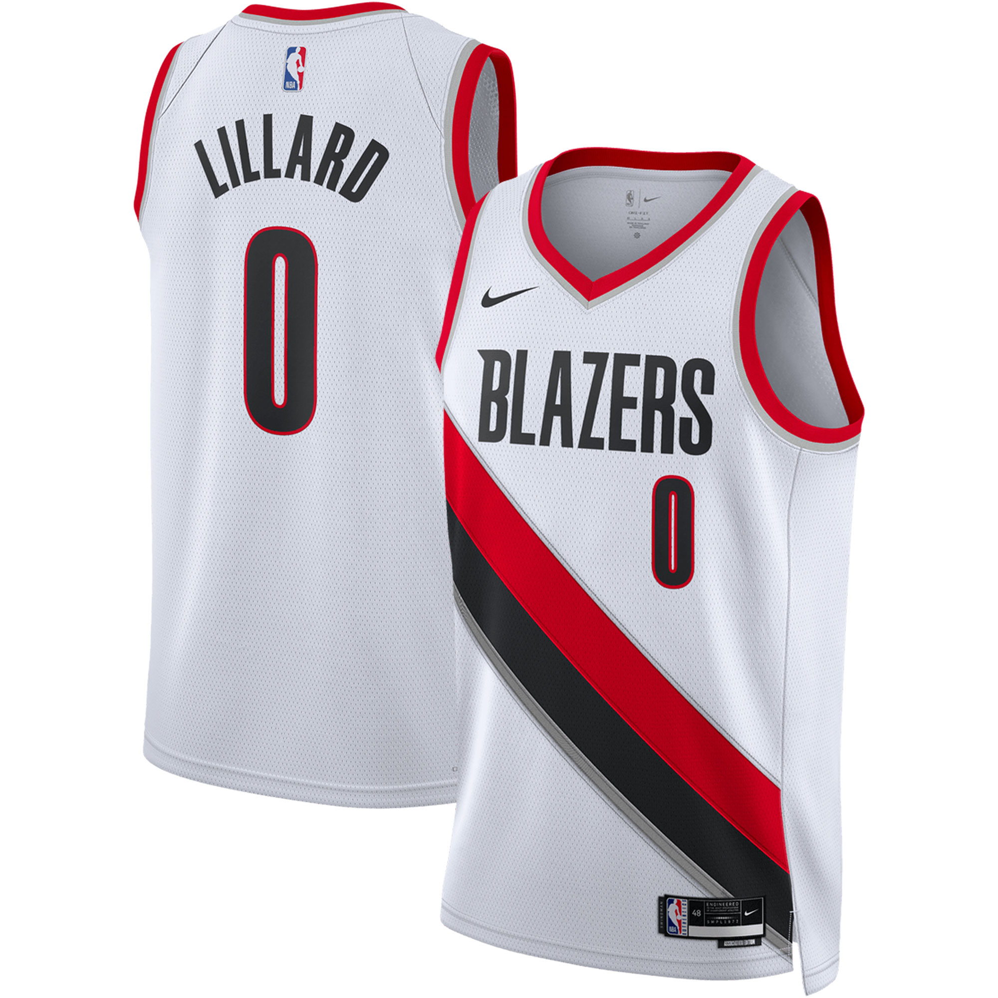 Damian Lillard Portland Trail Blazers Nike Unisex Swingman Jersey - Association Edition - White - vstockx