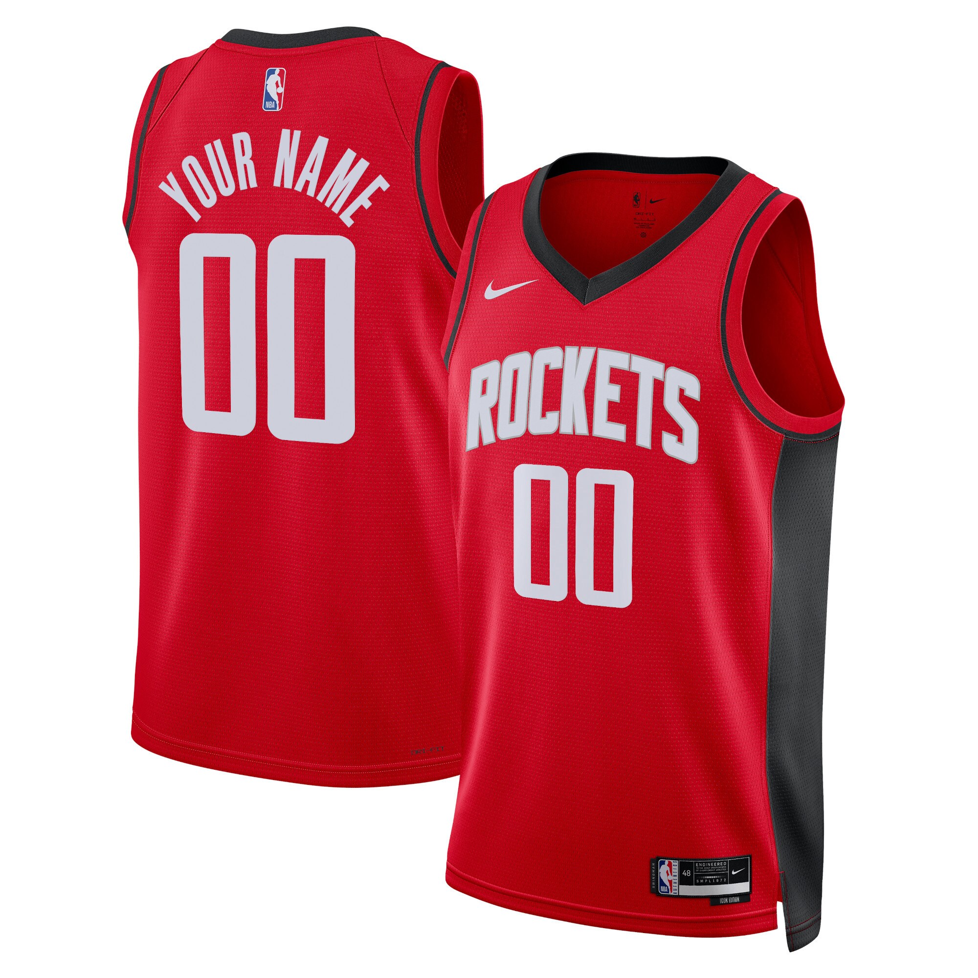 Houston Rockets Nike Unisex Swingman Custom Jersey Red - Icon Edition - vstockx