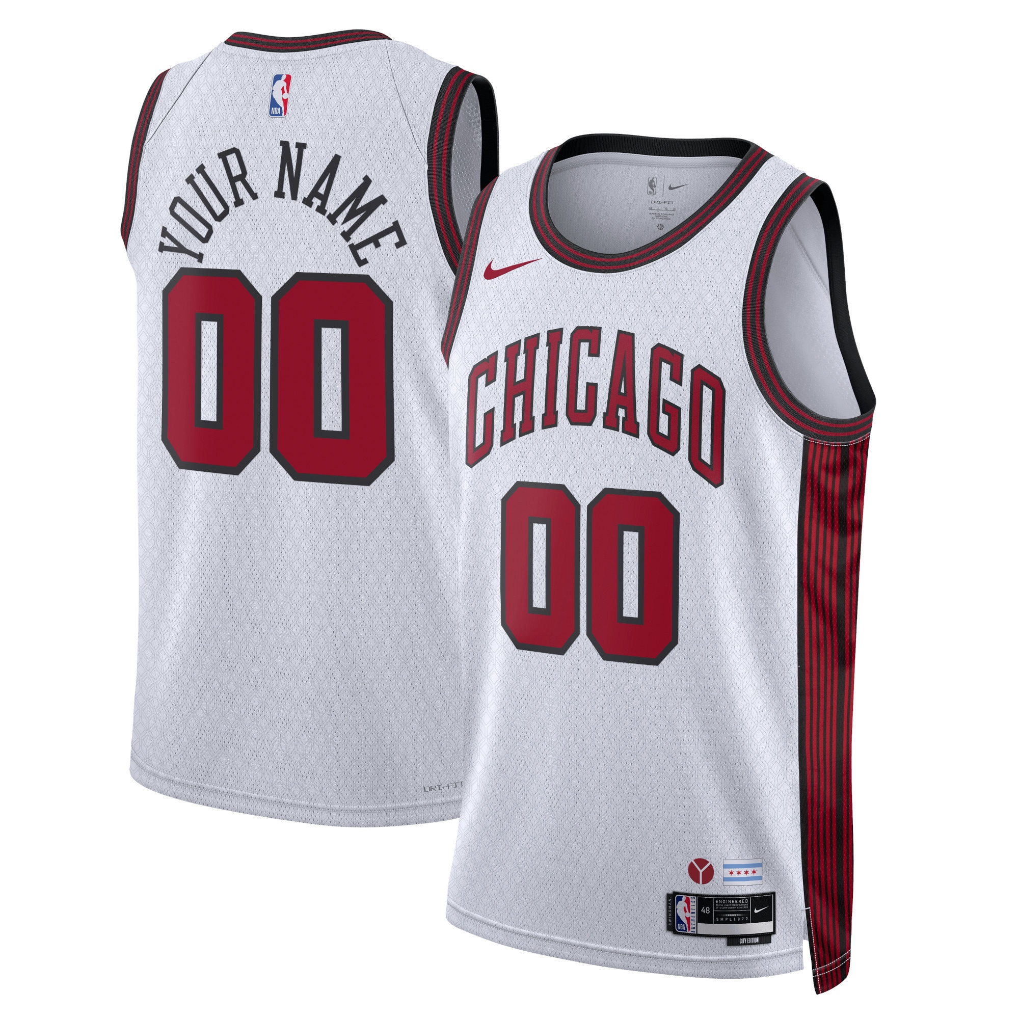 Chicago Bulls Nike Unisex 2022/23 Swingman Custom Jersey - City Edition - White - vstockx