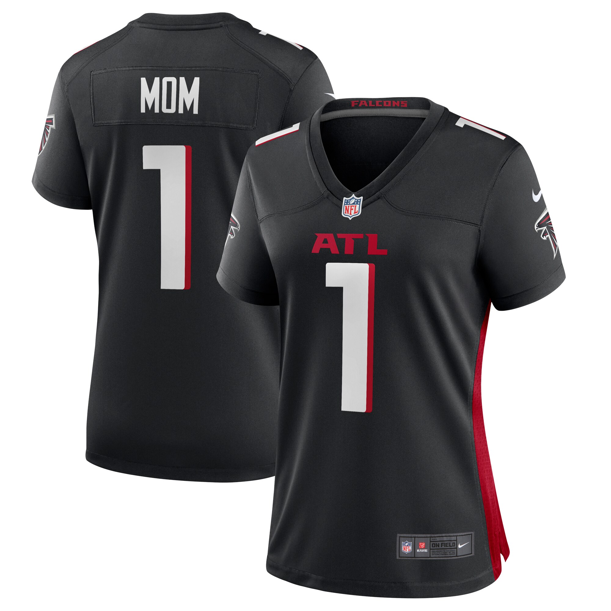 Number 1 Mom Atlanta Falcons Nike Women's Game Jersey - Black - vstockx