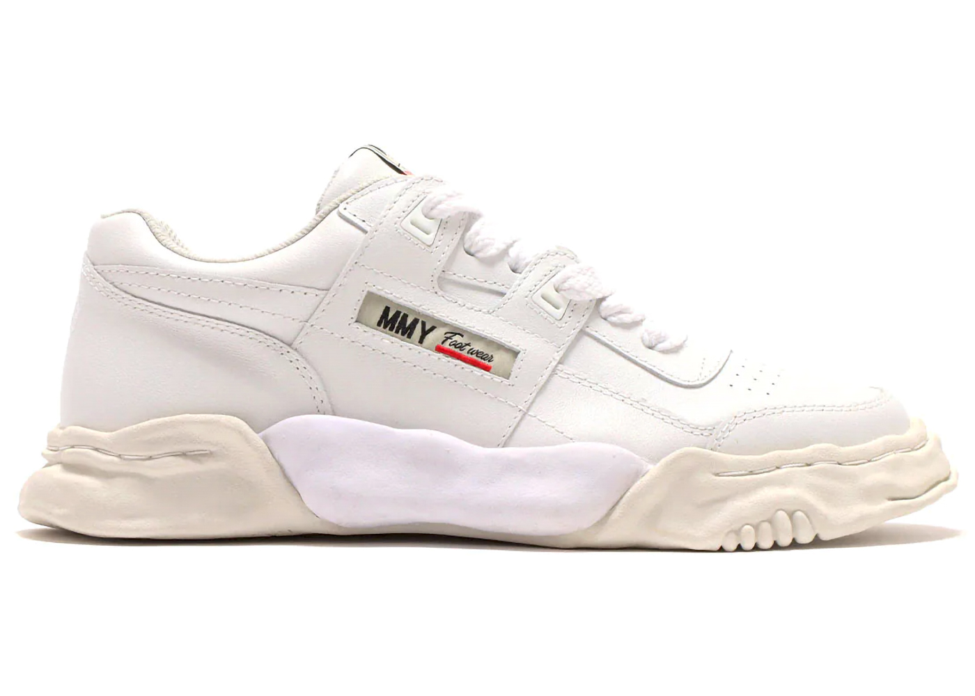 Mihara Yasuhiro Parker Leather Low White - vstockx