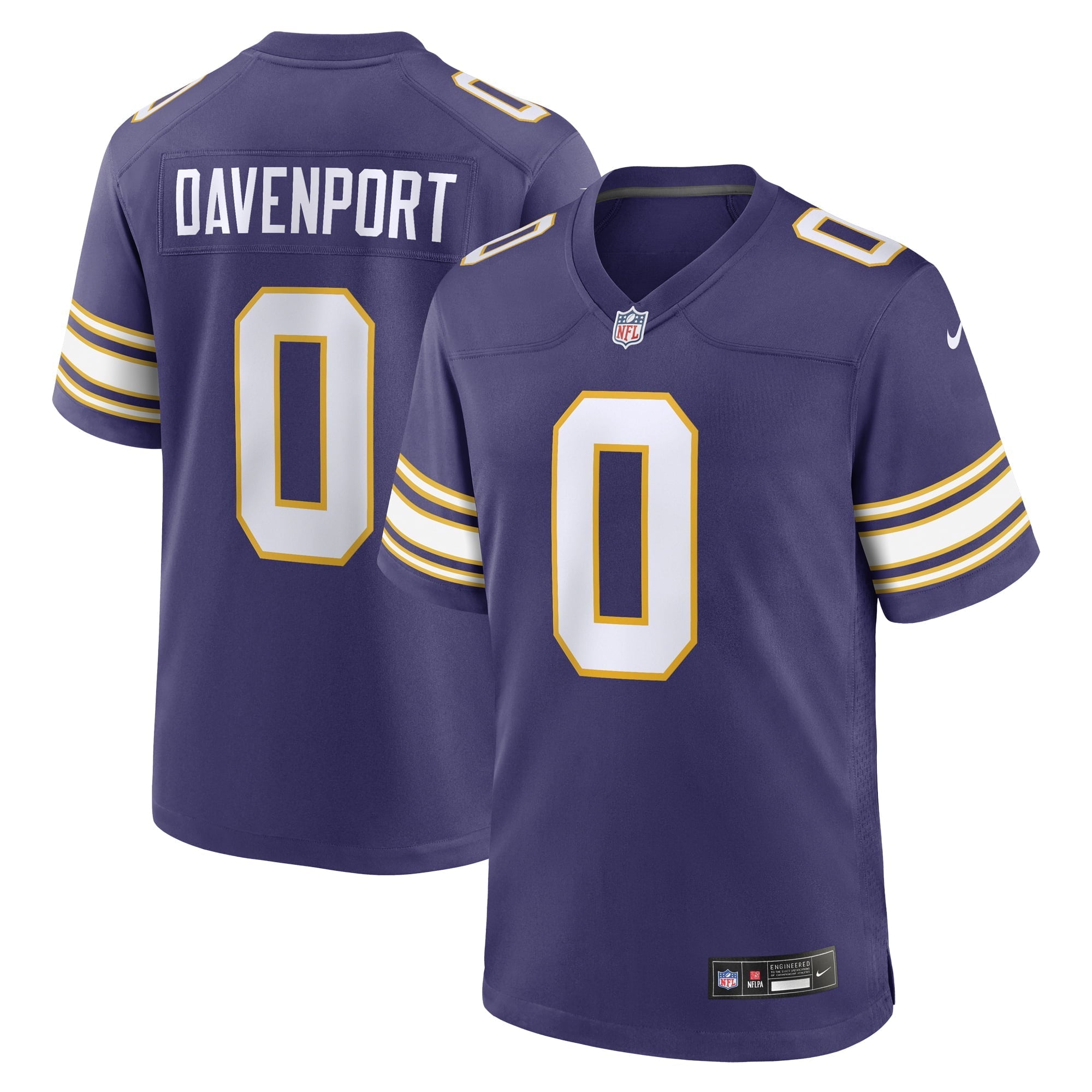 Men's Nike Marcus Davenport Purple Minnesota Vikings Classic Player Game Jersey - vstockx