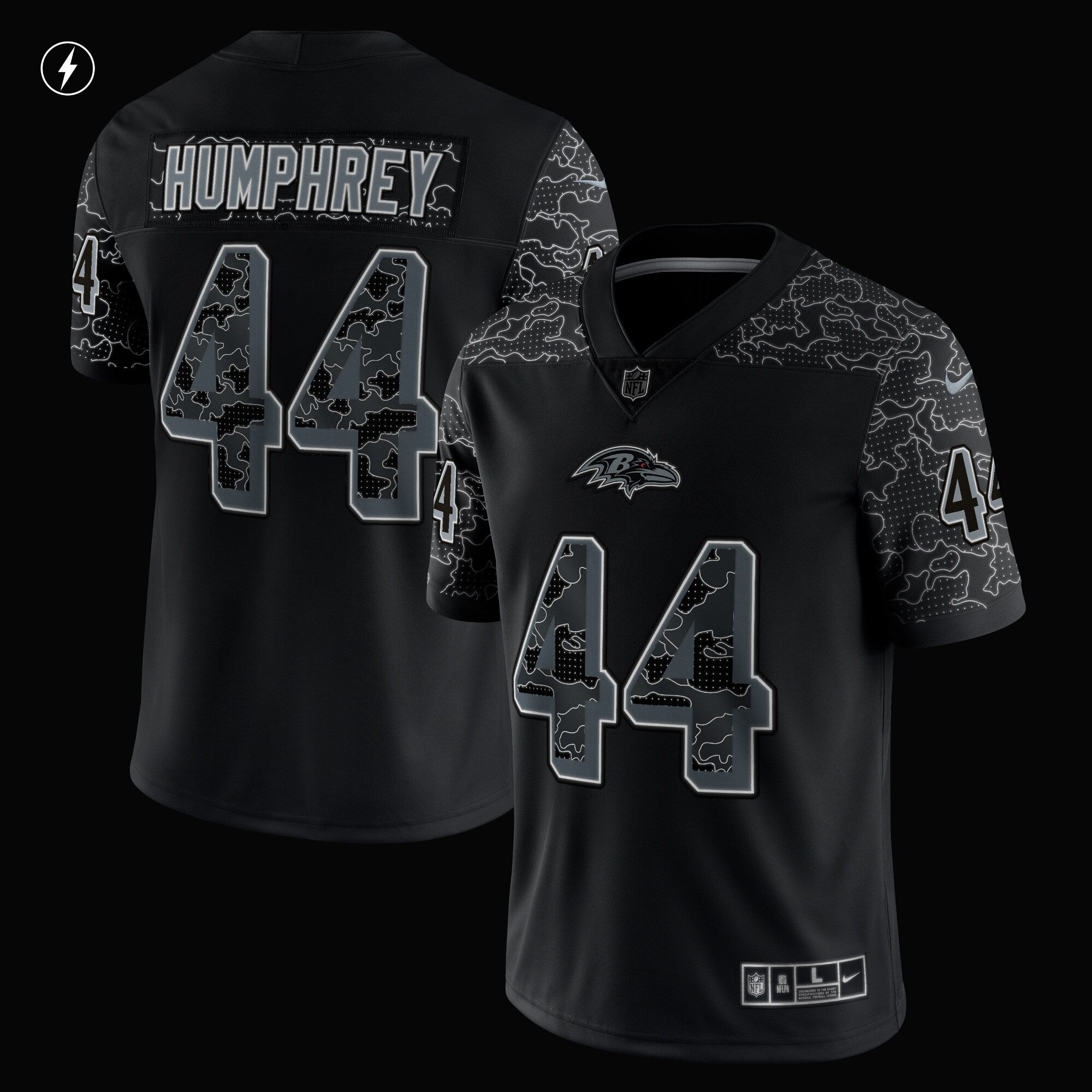 Men's Nike Marlon Humphrey Black Baltimore Ravens RFLCTV Limited Jersey - vstockx