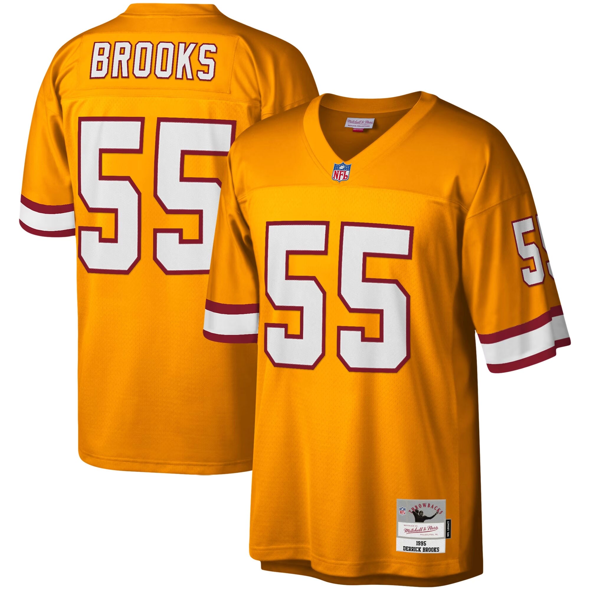 Derrick Brooks Tampa Bay Buccaneers Mitchell & Ness Big & Tall 1995 Legacy Retired Player Jersey - Orange - vstockx