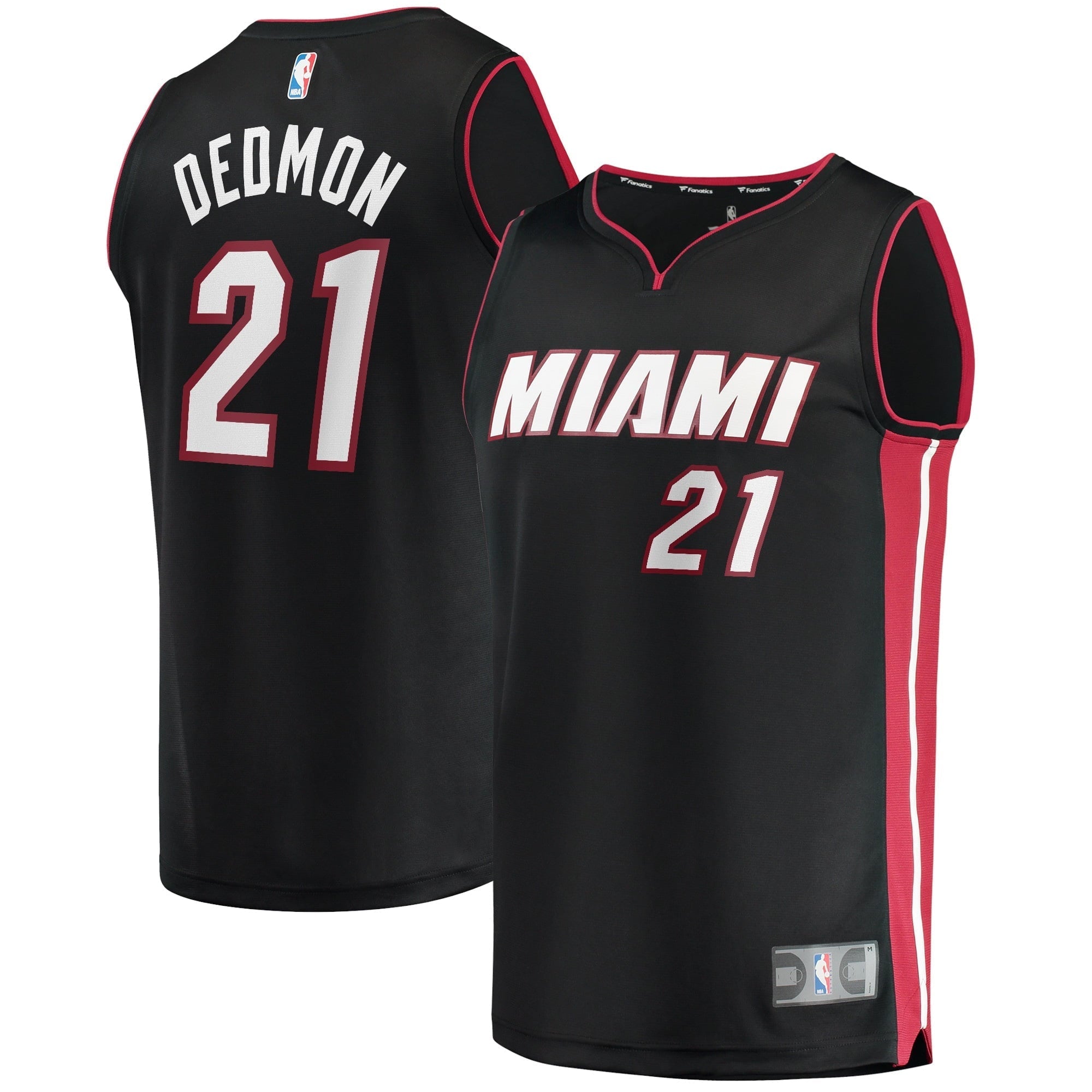 Youth Fanatics Branded Dewayne Dedmon Black Miami Heat 2021/22 Fast Break Replica Jersey - Icon Edition - vstockx