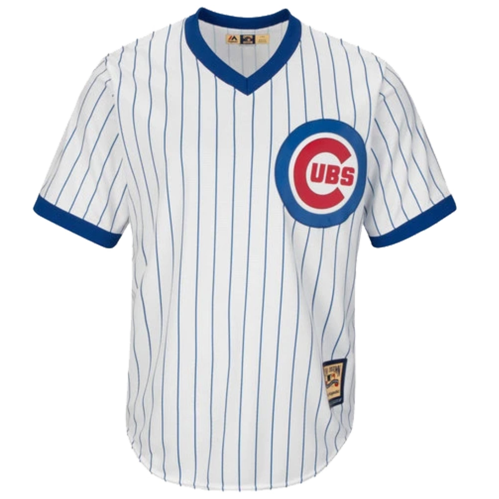 Fergie Jenkins Chicago Cubs Cooperstown White Pinstripe V-Neck Home Men's Jersey - vstockx