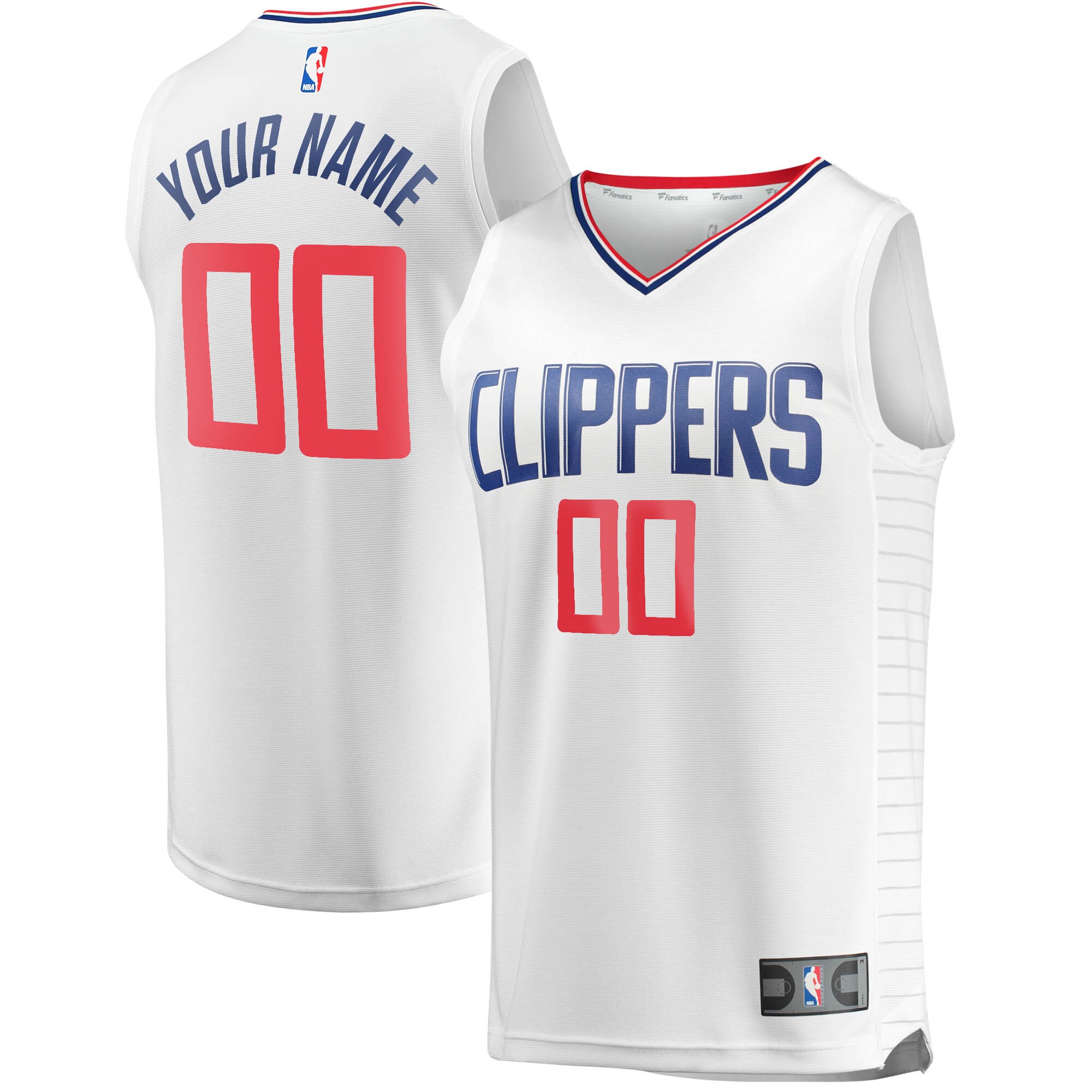 LA Clippers Fanatics Branded Youth Fast Break Custom Replica Jersey White - Association Edition - vstockx
