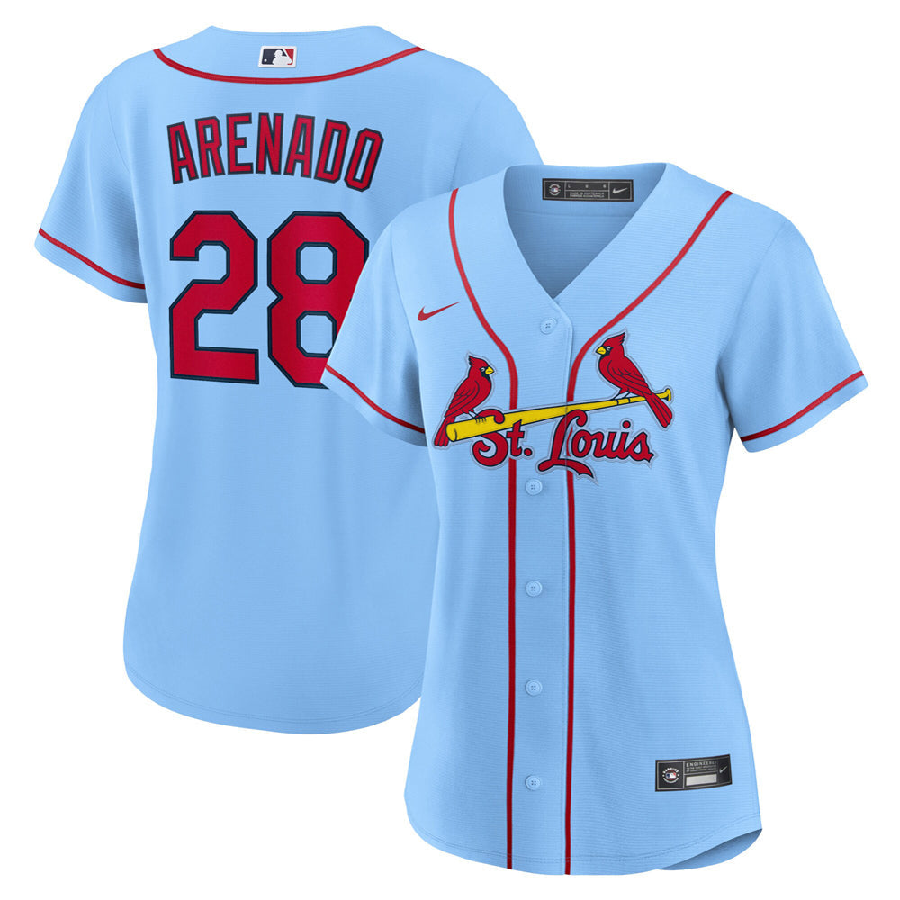 Women's St. Louis Cardinals Nolan Arenado Alternate Player Jersey - Light Blue - vstockx