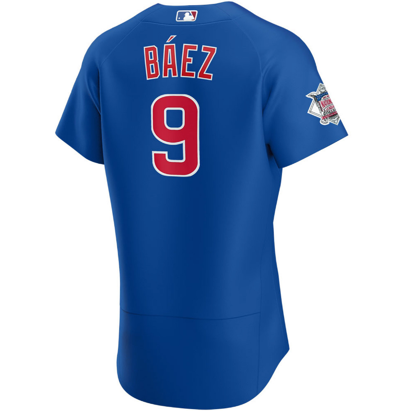 Men's Chicago Cubs Javier Baez Blue Alternate Authentic Player Jersey - vstockx