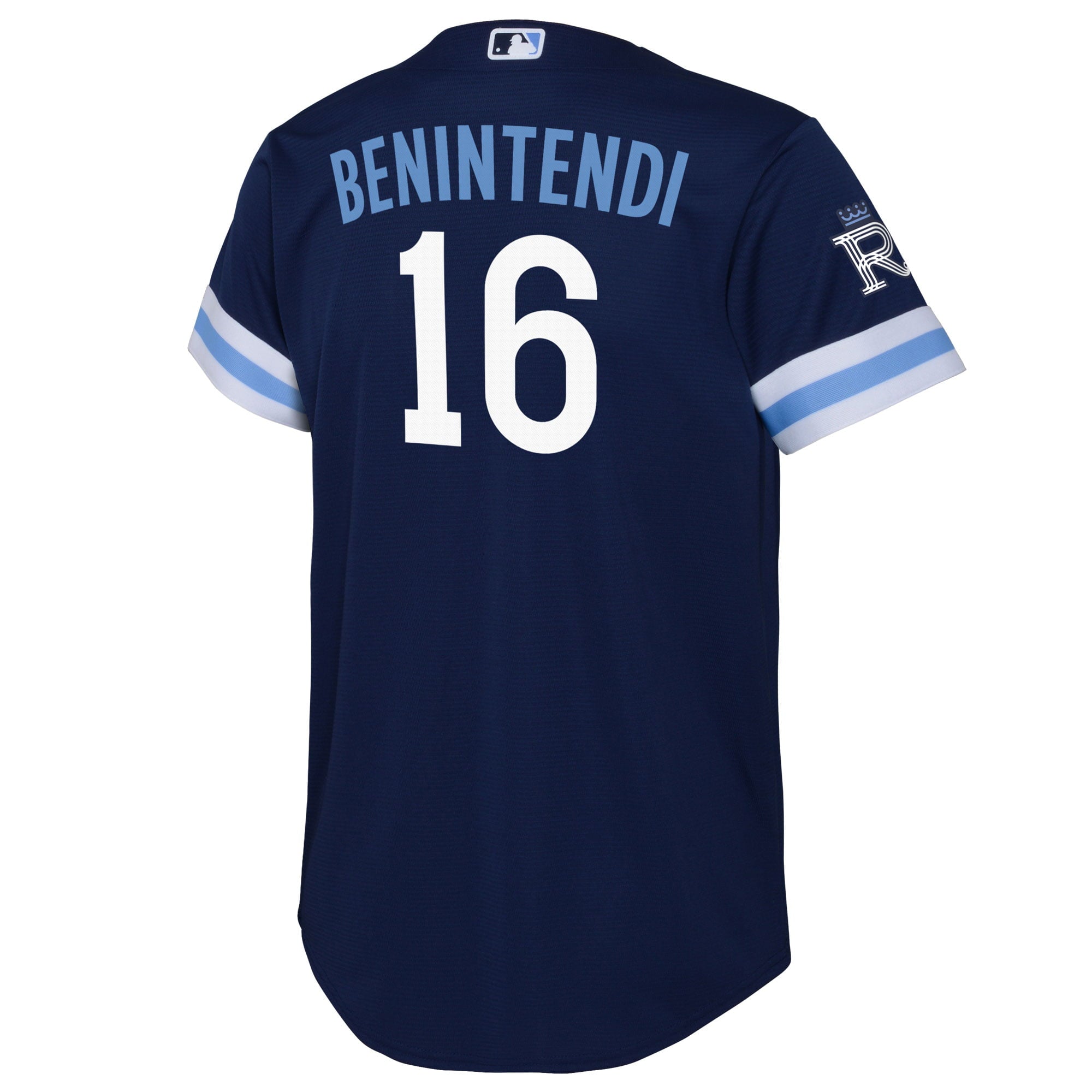 Youth Nike Andrew Benintendi Navy Kansas City Royals 2022 City Connect Replica Player Jersey - vstockx