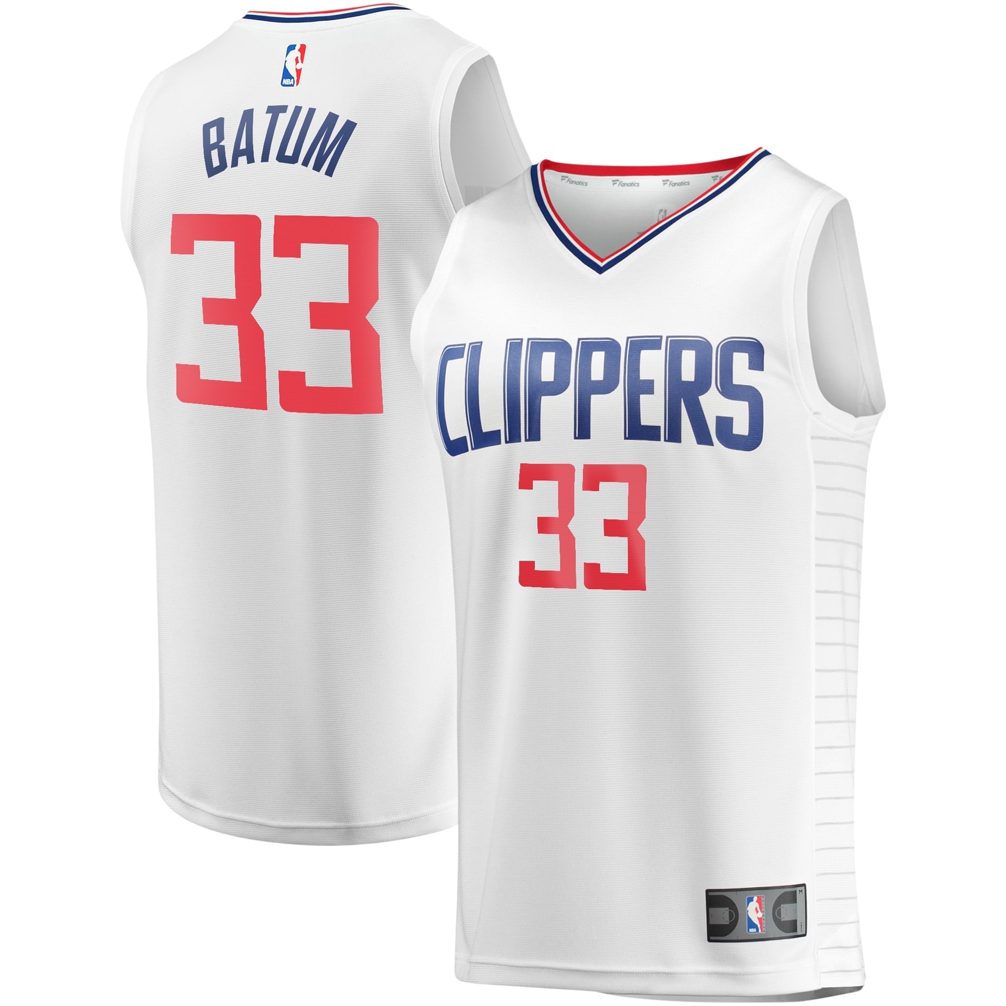 Youth Fanatics Branded Nicolas Batum White LA Clippers Fast Break Player Jersey - Association Edition - vstockx