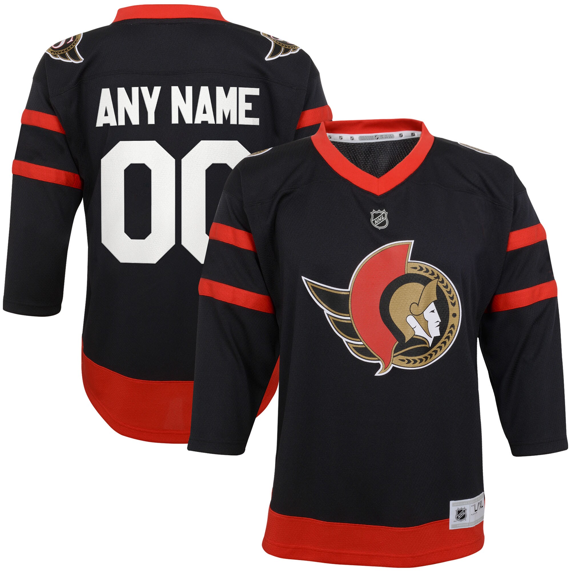Ottawa Senators Youth Home Replica Custom Jersey - Black - vstockx