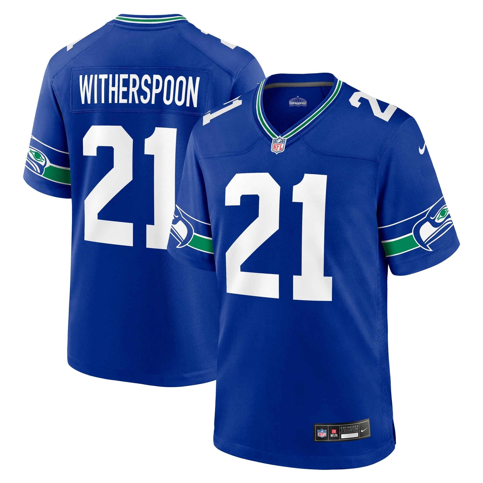 Men's Nike Devon Witherspoon Royal Seattle Seahawks Throwback Player Game Jersey - vstockx
