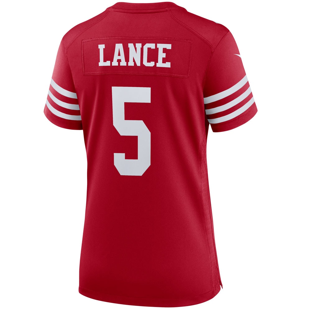 Women's Nike Trey Lance Scarlet San Francisco 49ers Team Player Game Jersey - vstockx