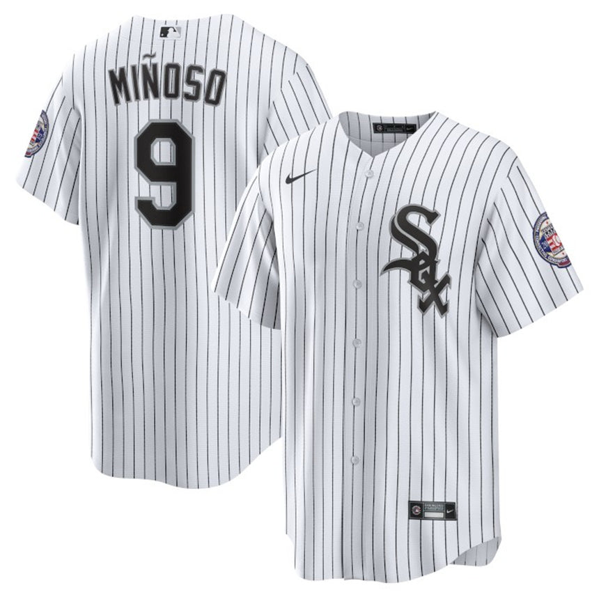 Men's Minnie Minoso Chicago White Sox Hall of Fame Patch White Home Replica Jersey - vstockx