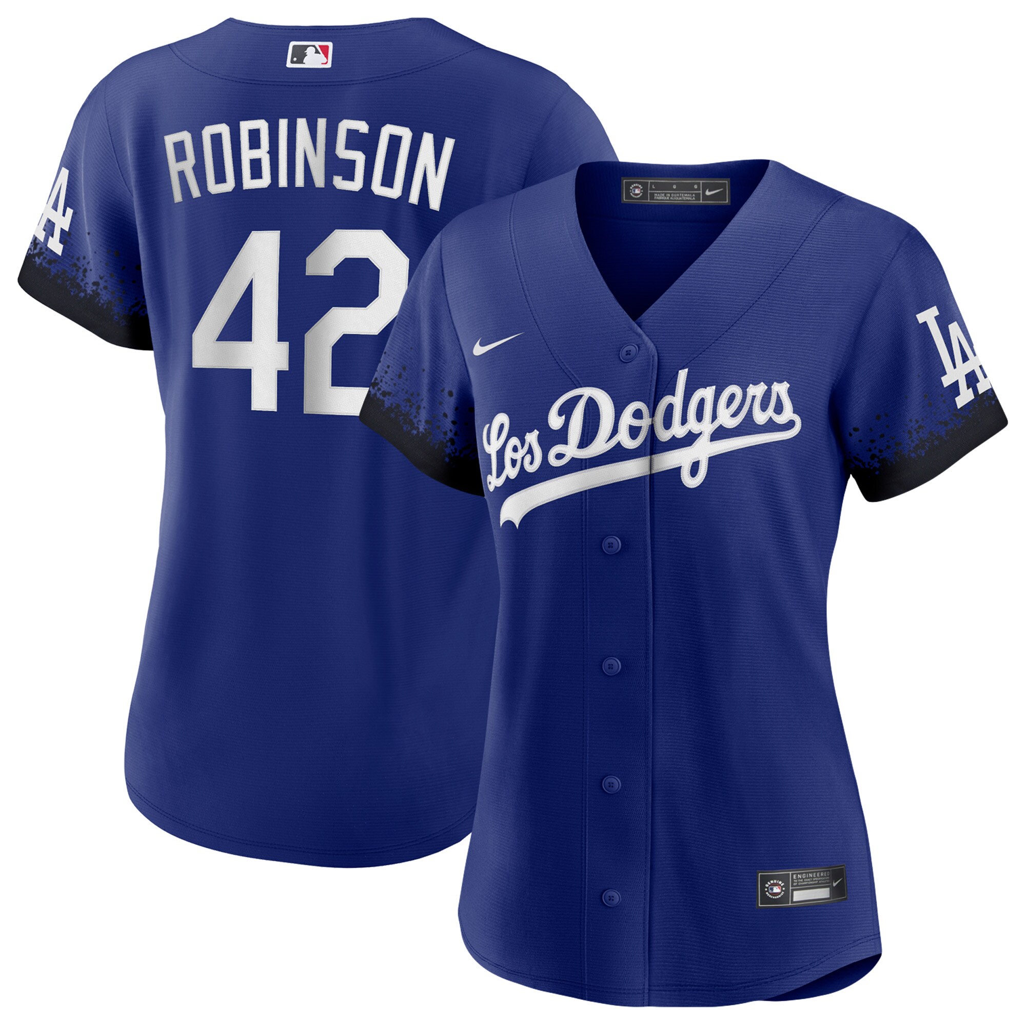 Jackie Robinson Los Angeles Dodgers Nike Women's City Connect Replica Player Jersey - Royal - vstockx