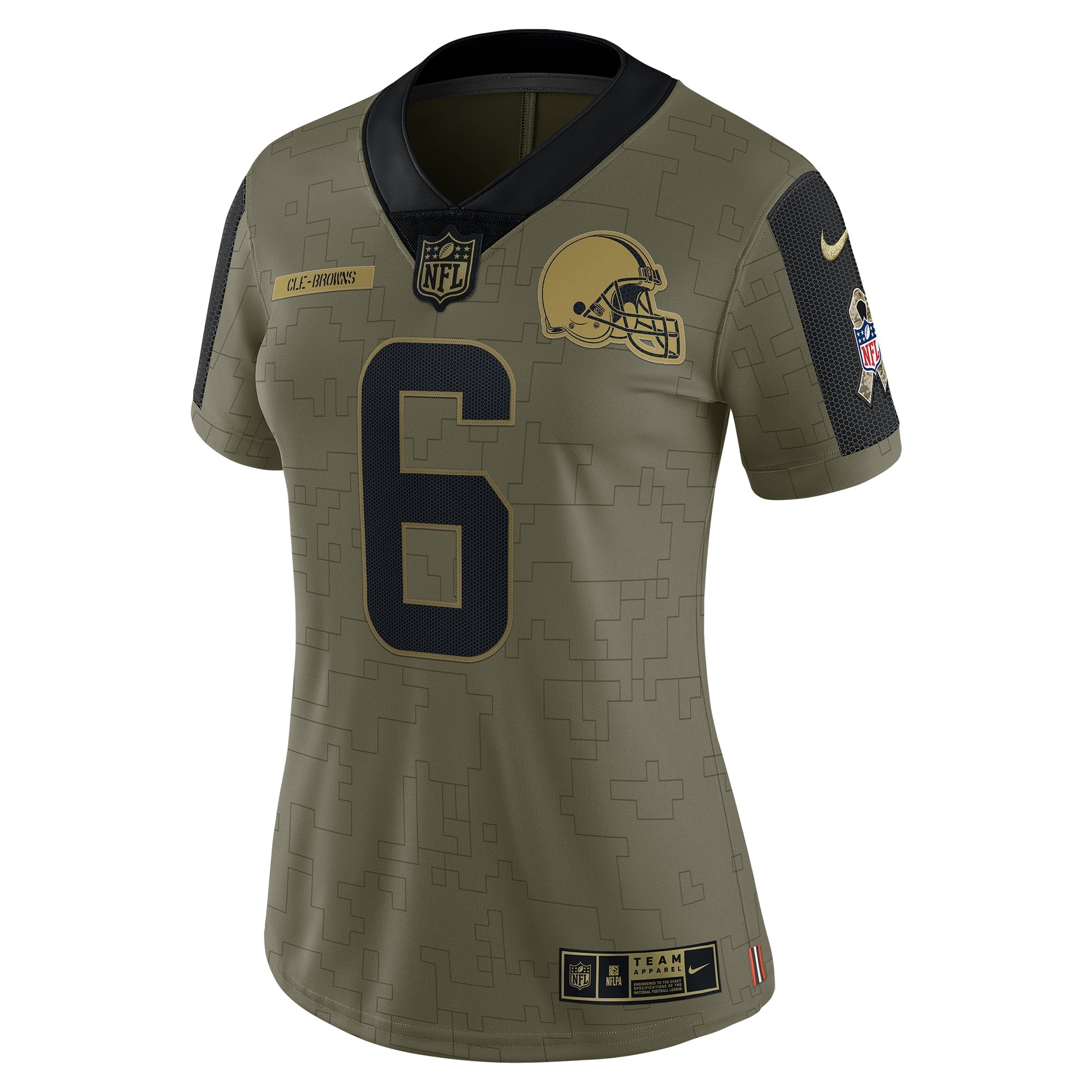 Women's Nike Baker Mayfield Olive Cleveland Browns 2021 Salute To Service Limited Player Jersey - vstockx