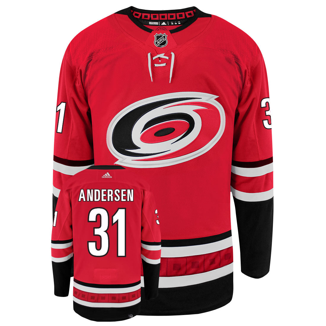 Frederik Andersen Carolina Hurricanes Adidas Primegreen Authentic NHL Hockey Jersey - vstockx