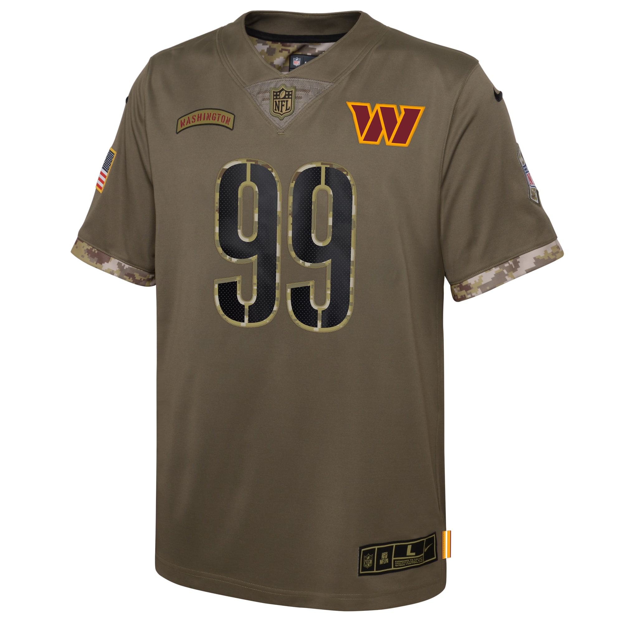 Chase Young Washington Commanders Nike Youth 2022 Salute To Service Player Limited Jersey - Olive - vstockx