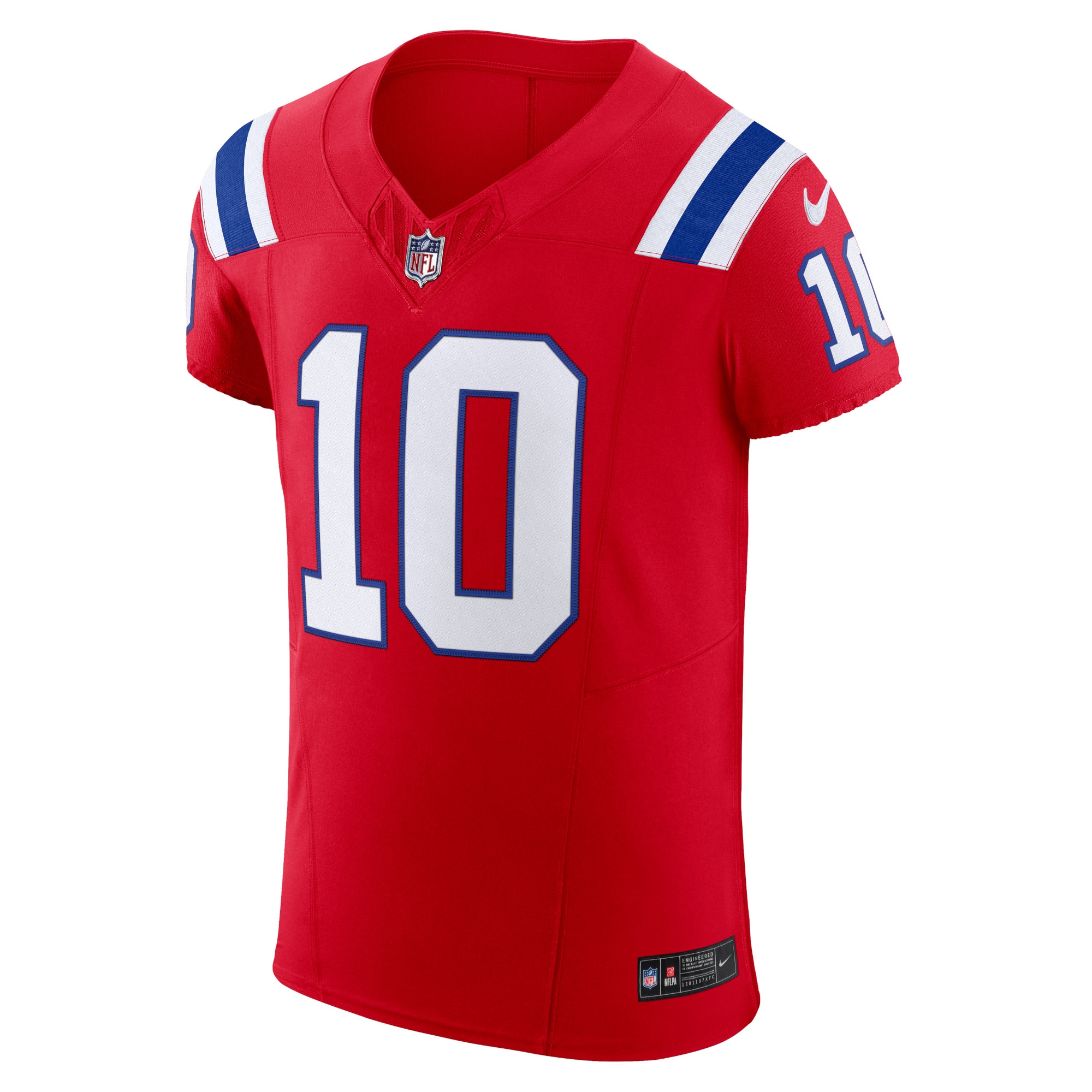 Mac Jones New England Patriots Nike Alternate Vapor F.U.S.E. Elite Jersey - Red - vstockx