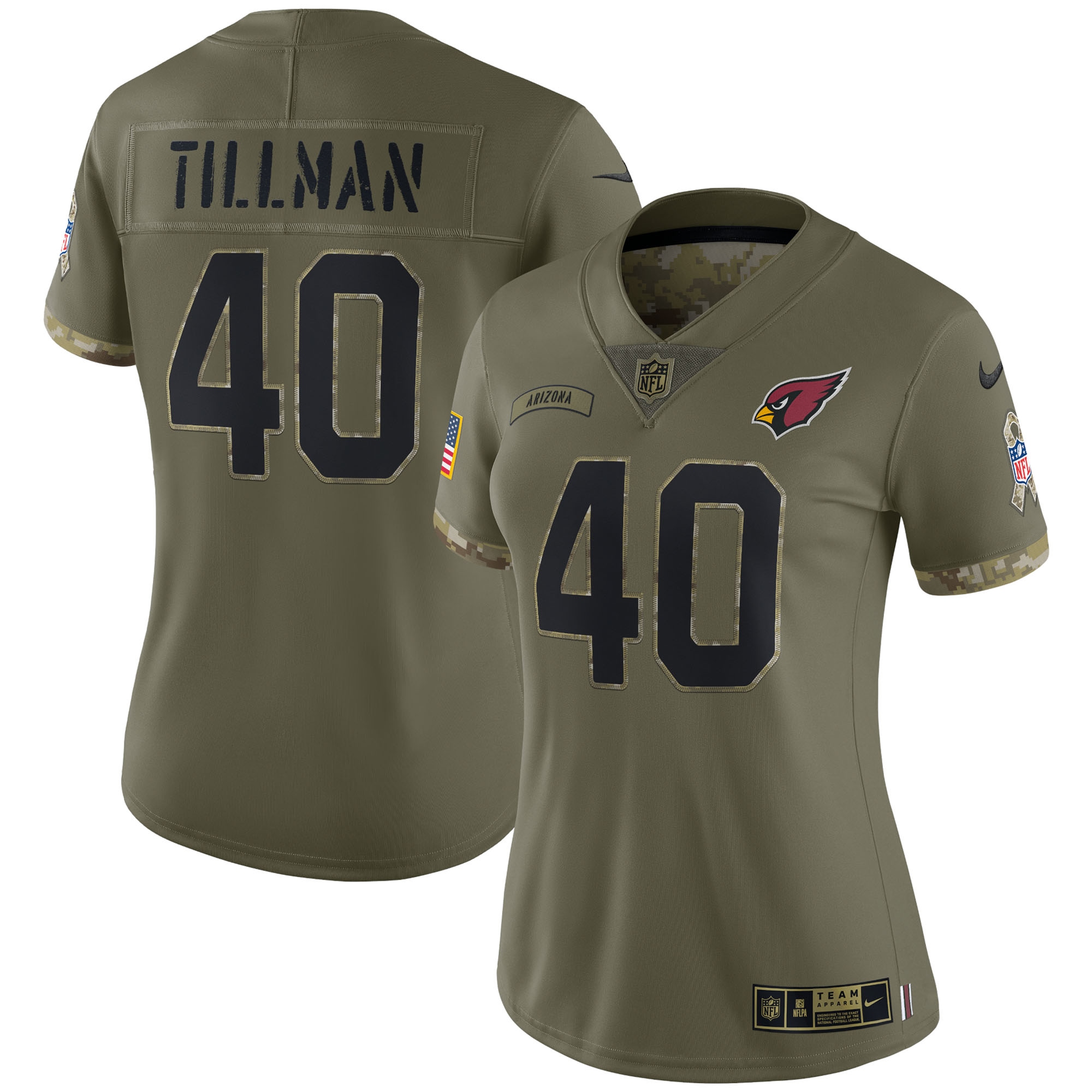 Pat Tillman Arizona Cardinals Nike Women's 2022 Salute To Service Retired Player Limited Jersey - Olive - vstockx