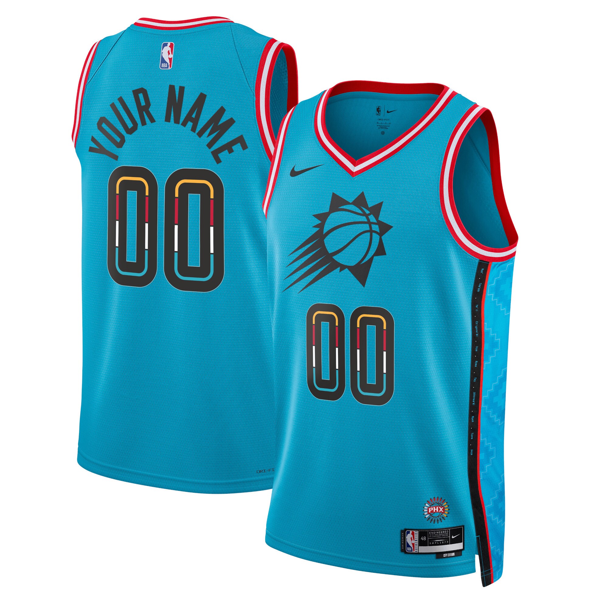 Phoenix Suns Nike Unisex 2022/23 Swingman Custom Jersey - City Edition - Turquoise - vstockx