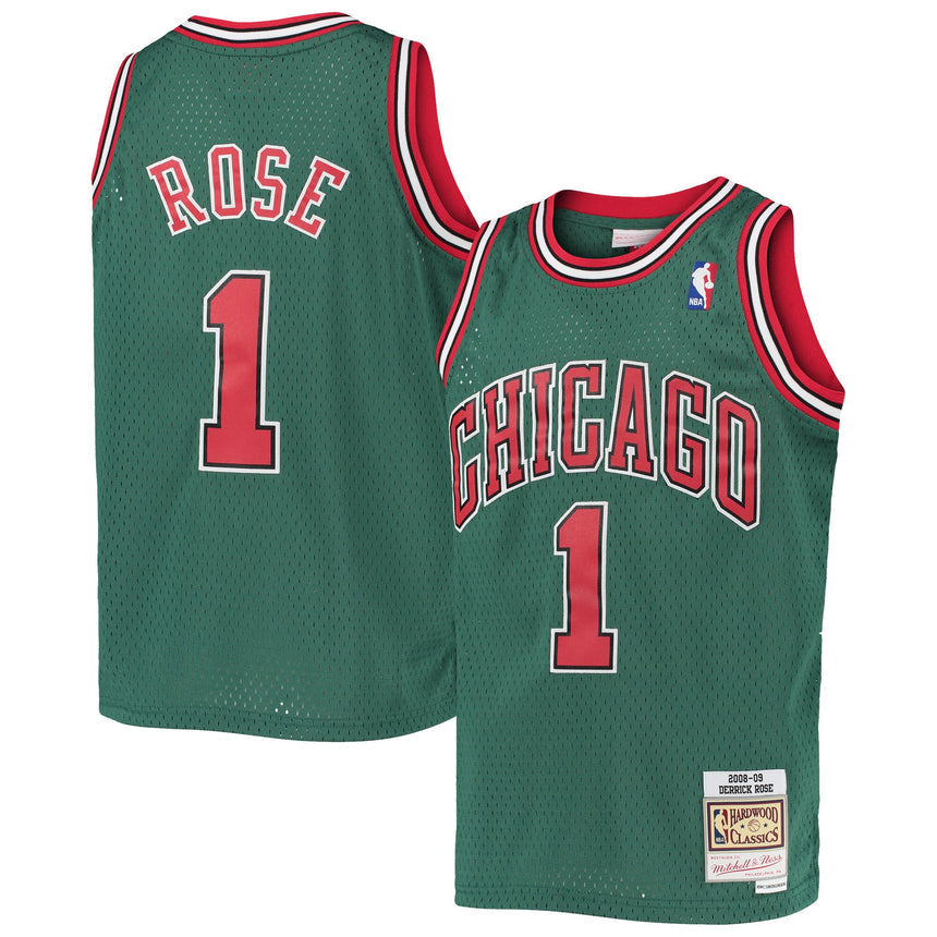 Youth Chicago Bulls Derrick Rose Mitchell & Ness Dark Green Hardwood Classics Swingman Jersey - vstockx