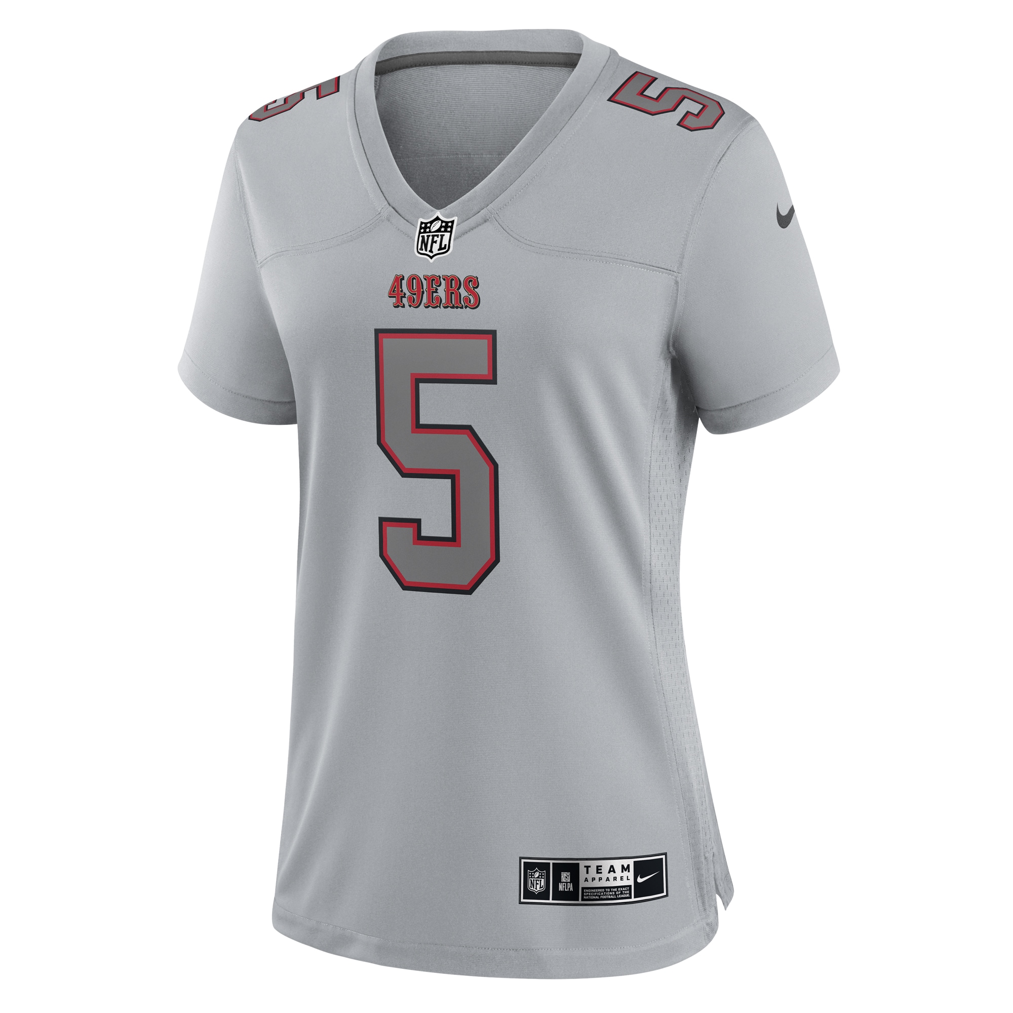 Trey Lance San Francisco 49ers Nike Women's Atmosphere Fashion Game Jersey - Gray - vstockx