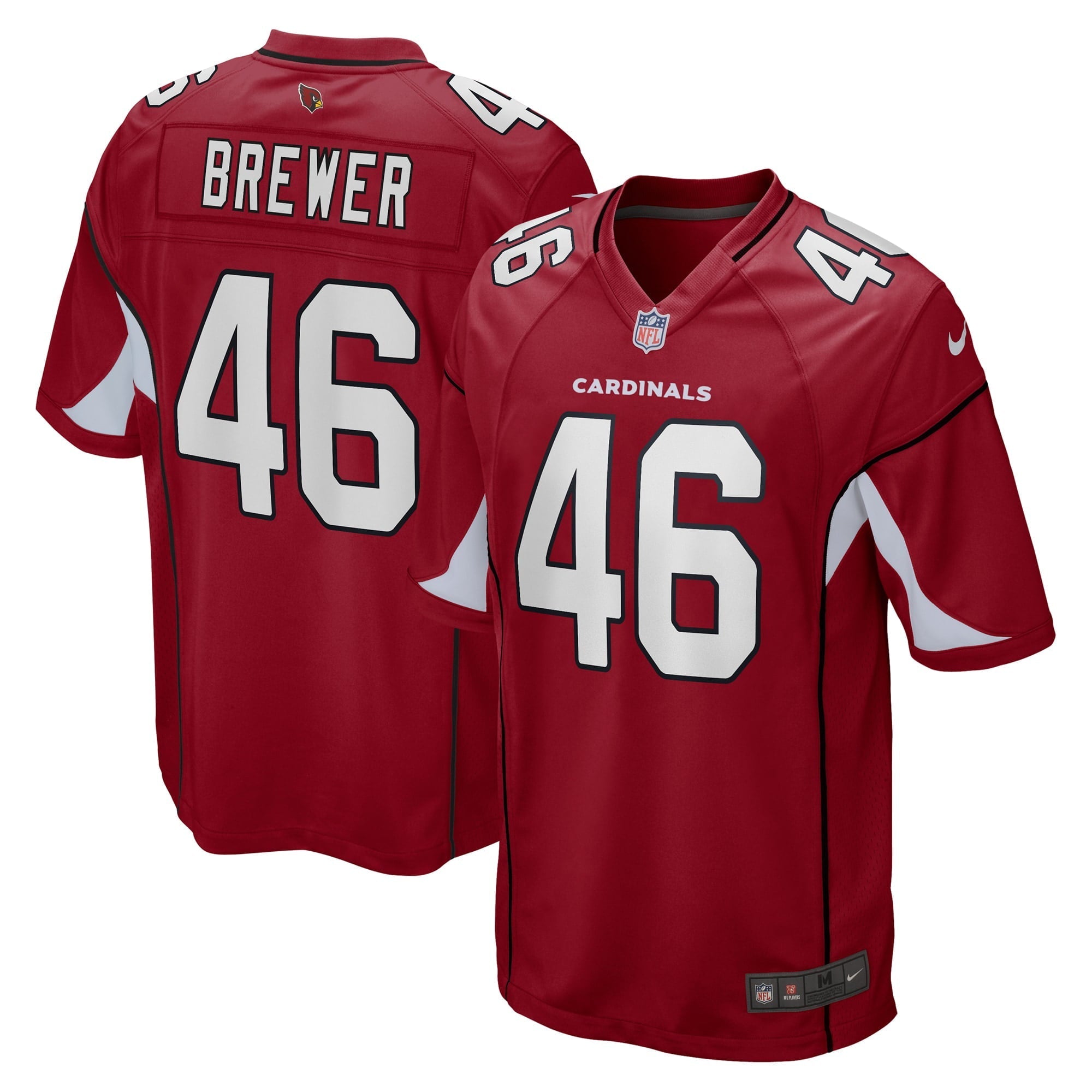 Men's Nike Aaron Brewer Cardinal Arizona Cardinals Game Jersey - vstockx