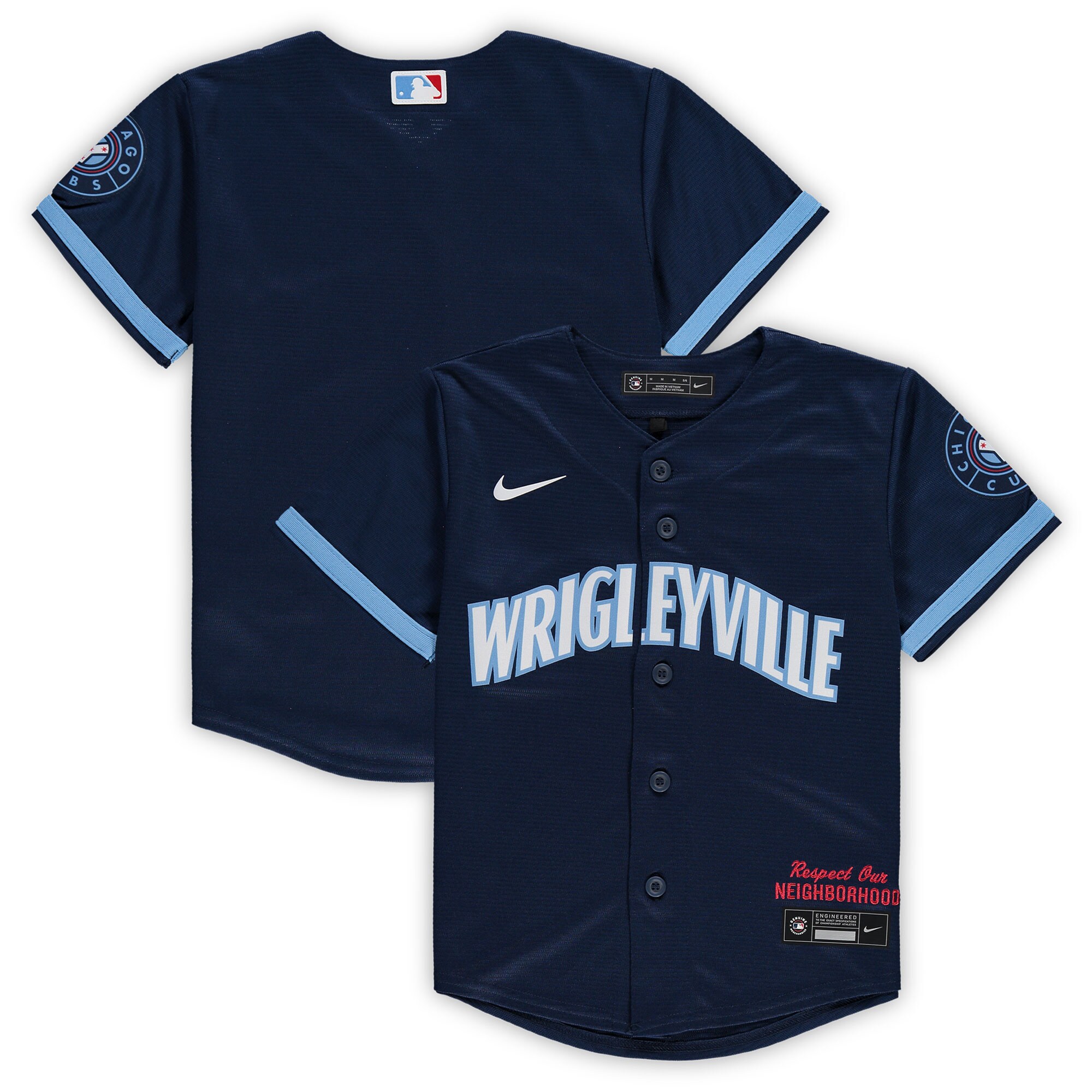 Chicago Cubs Nike Preschool MLB City Connect Replica Team Jersey - Navy - vstockx