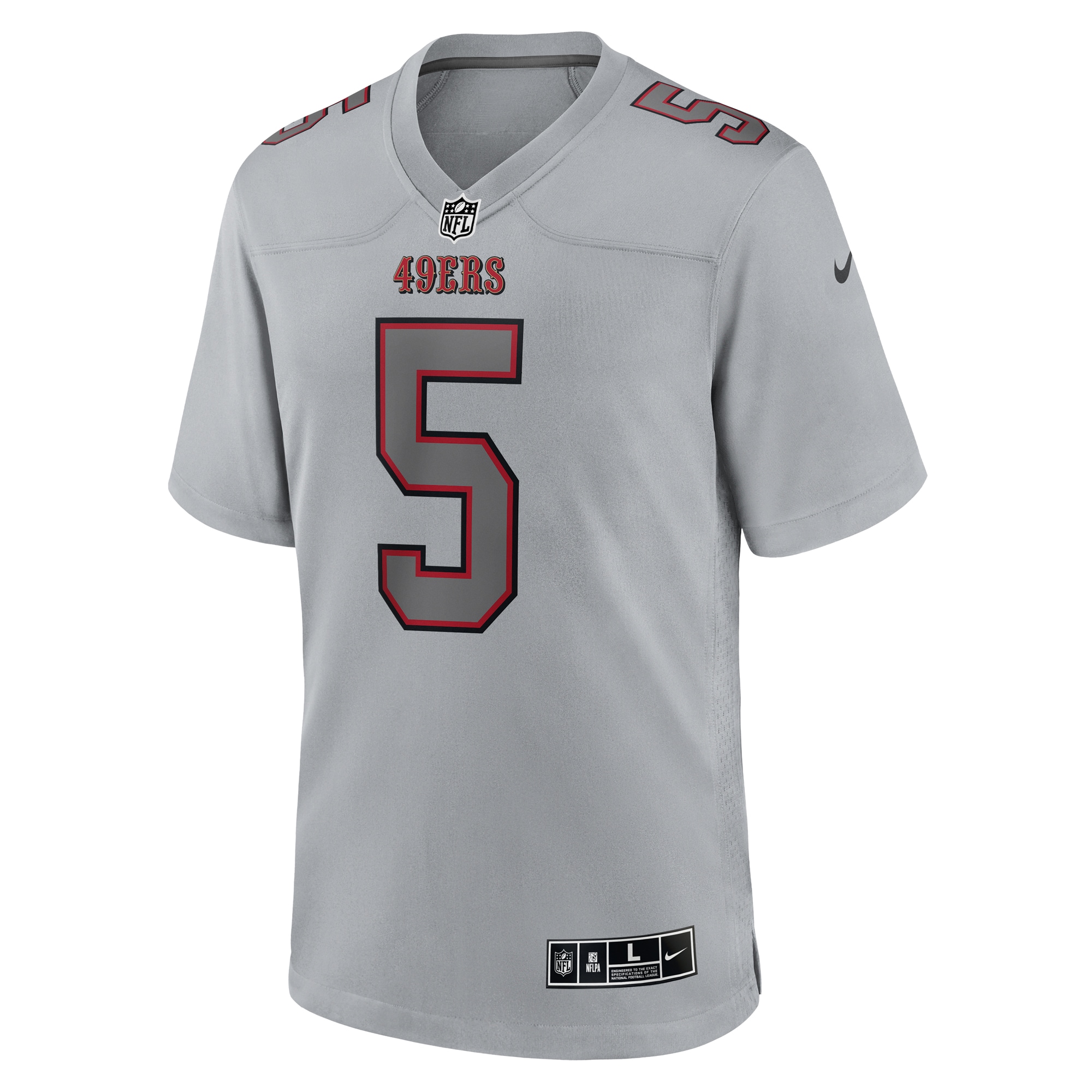 Trey Lance San Francisco 49ers Nike Atmosphere Fashion Game Jersey - Gray - vstockx