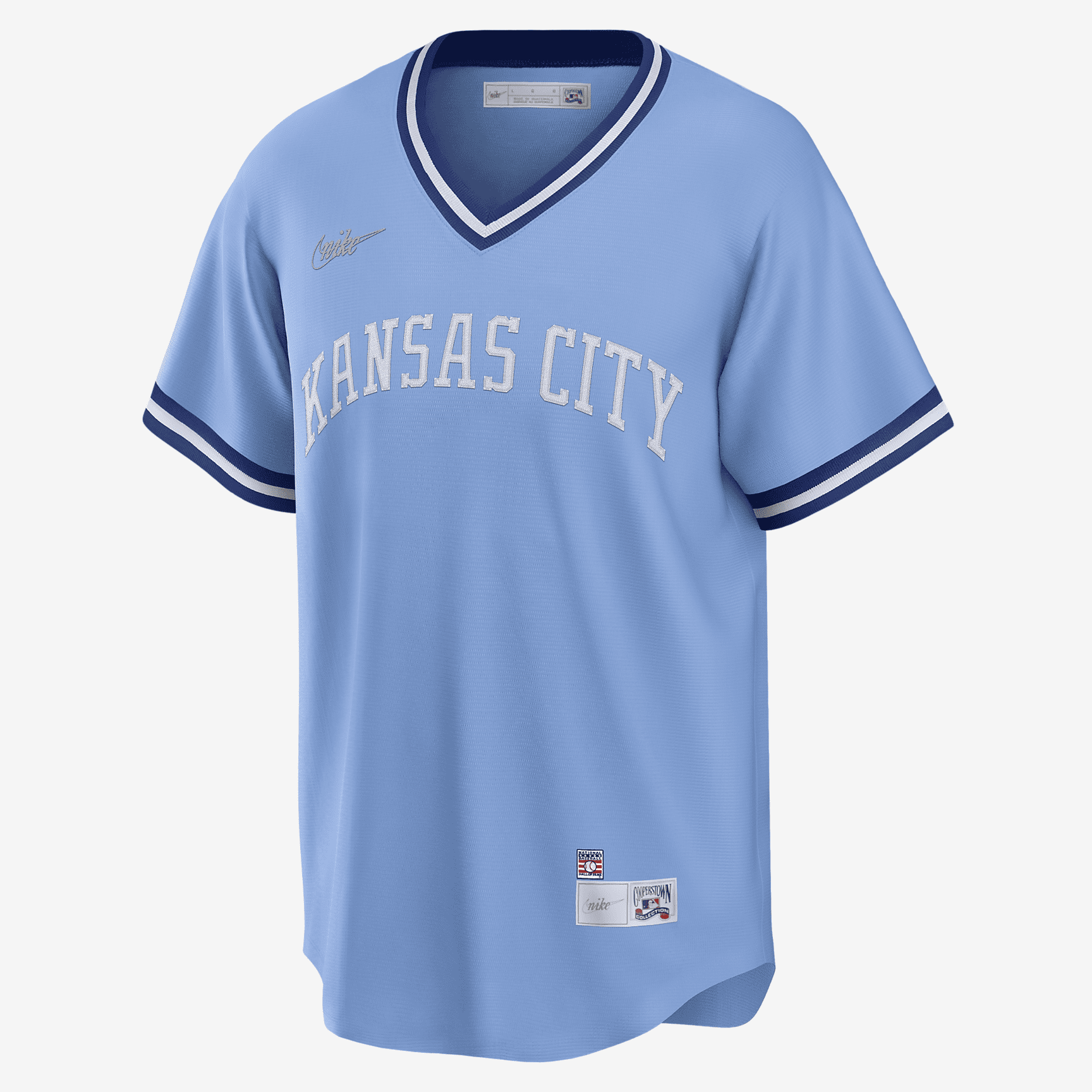 MLB Kansas City Royals (George Brett) Men's Cooperstown Baseball Jersey - Light Blue - vstockx